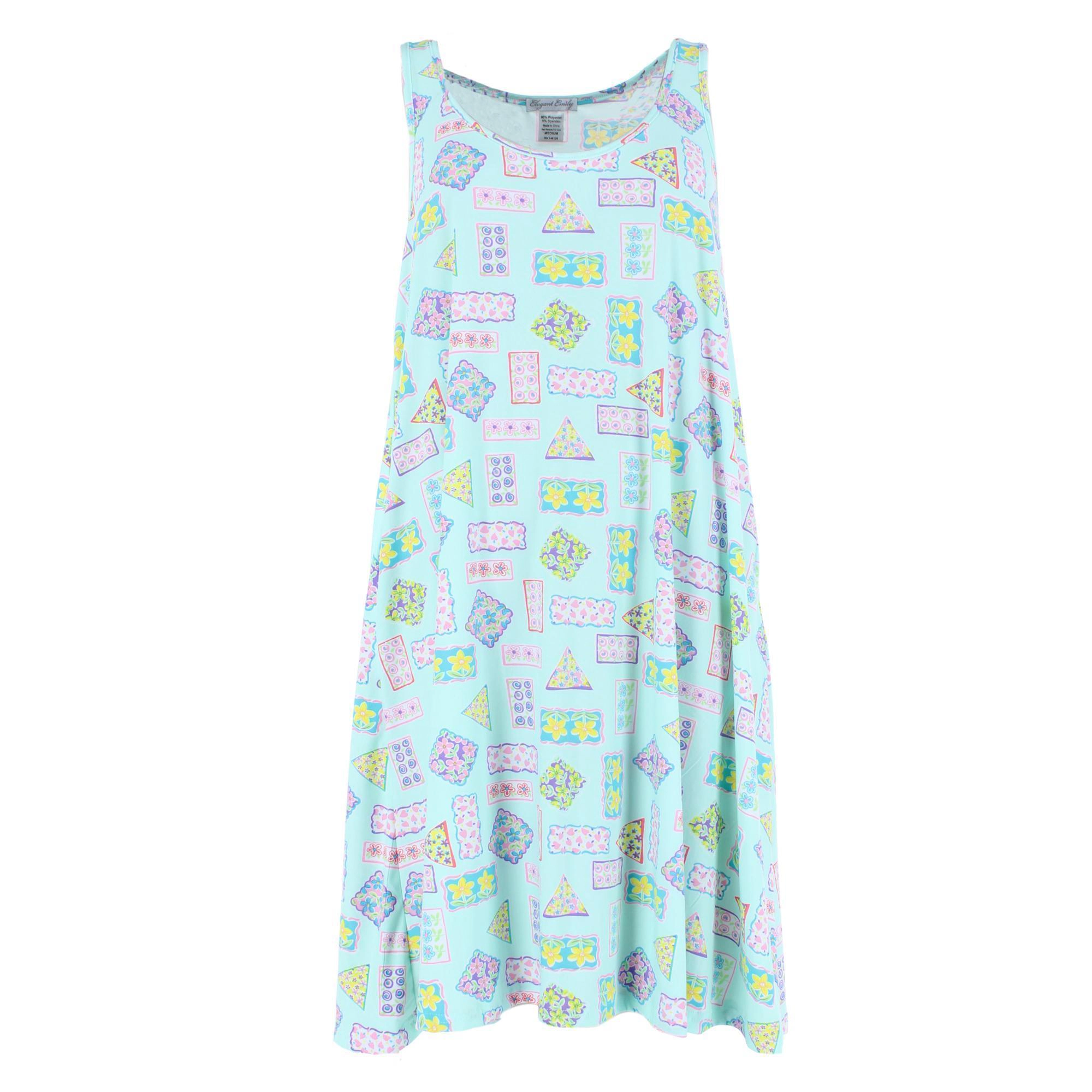 CTM Women's Floral Patchwork Sleeveless Nightgown by Elegant Emily