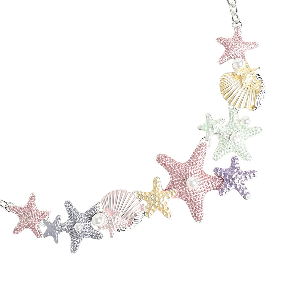 SOHI Women's Metallic Starfish Necklace