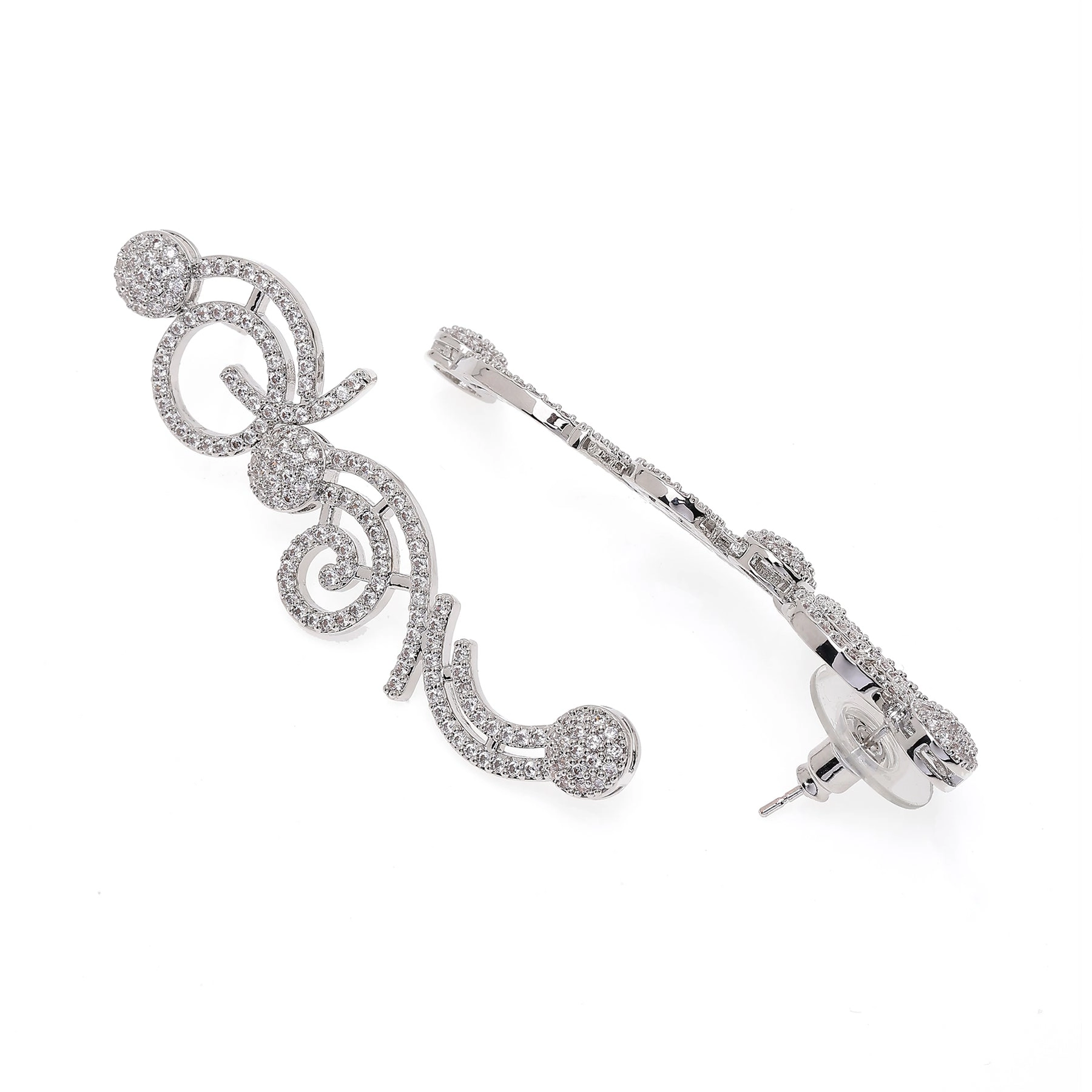 AGP PARIS Womens Classy Swirl Drop Earrings