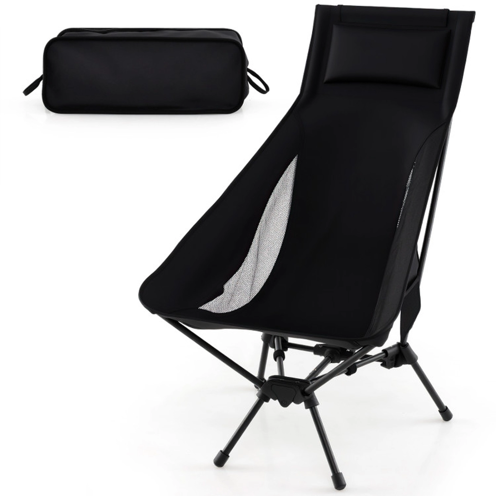 SUGIFT 4-lb High Back 7075 Aluminum Alloy Folding Backpacking Camping Chair with Pillow and Carry Bag