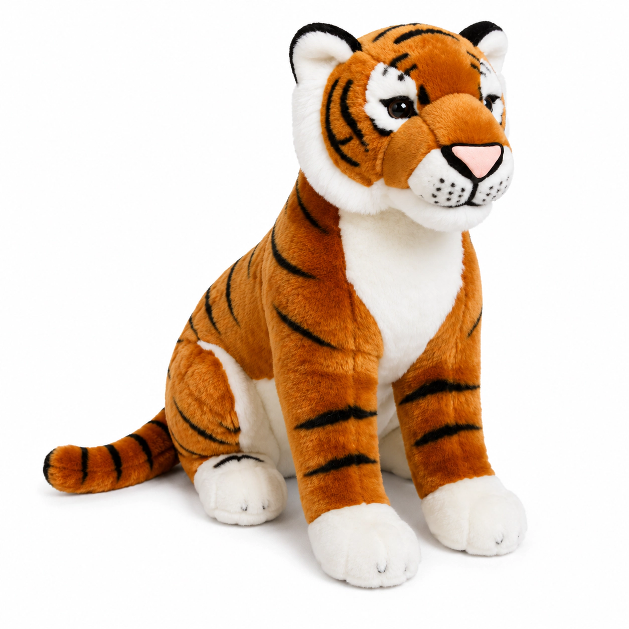 Auswella Plush® Kenya 25-Inch Realistic Tiger Stuffed Animal – Large Sitting Tiger Plush Toy for Kids & Tiger Lovers