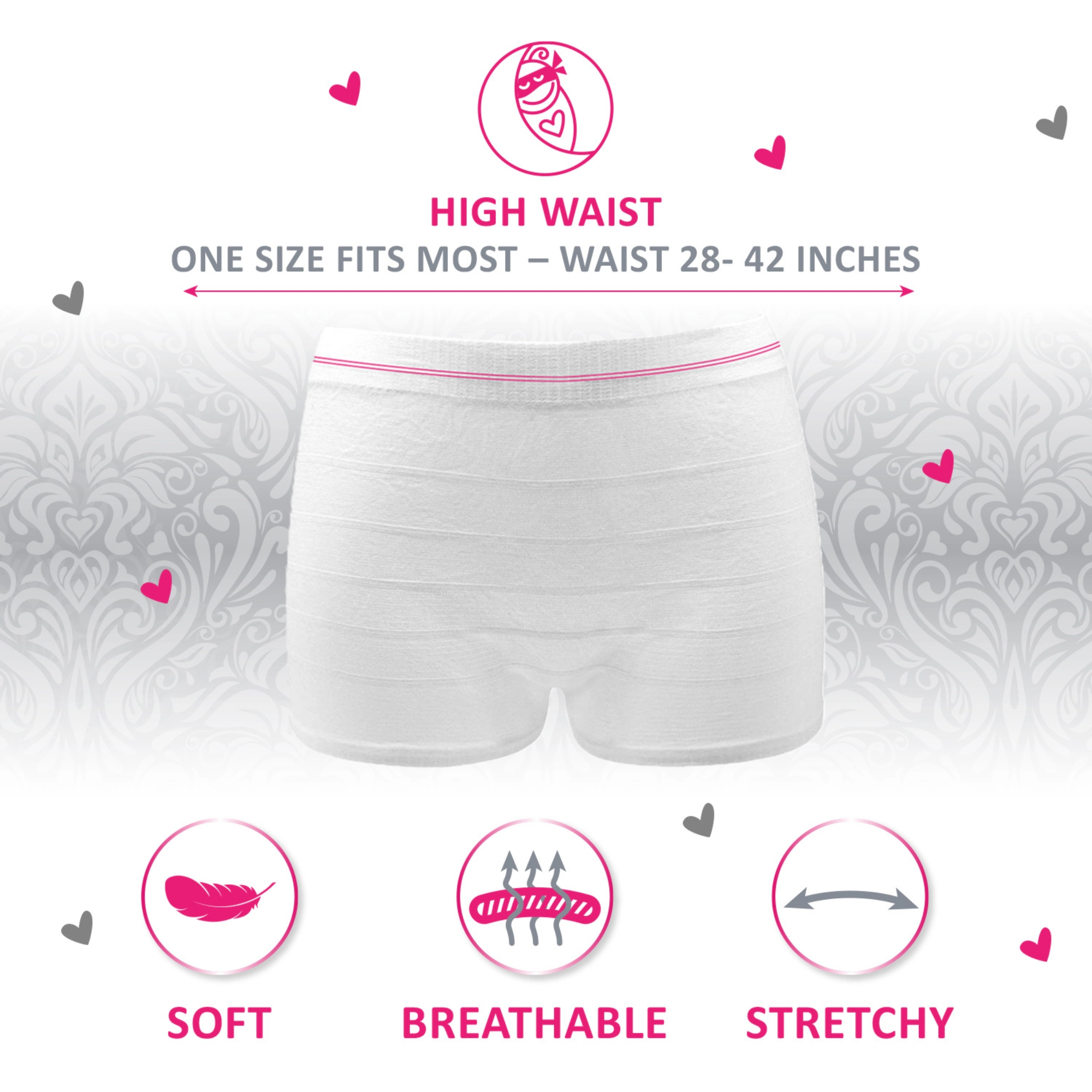 Ninja Mama Women's Serosa Postpartum Disposable Underwear Without Pad Soft & High-Waisted Pack of 5