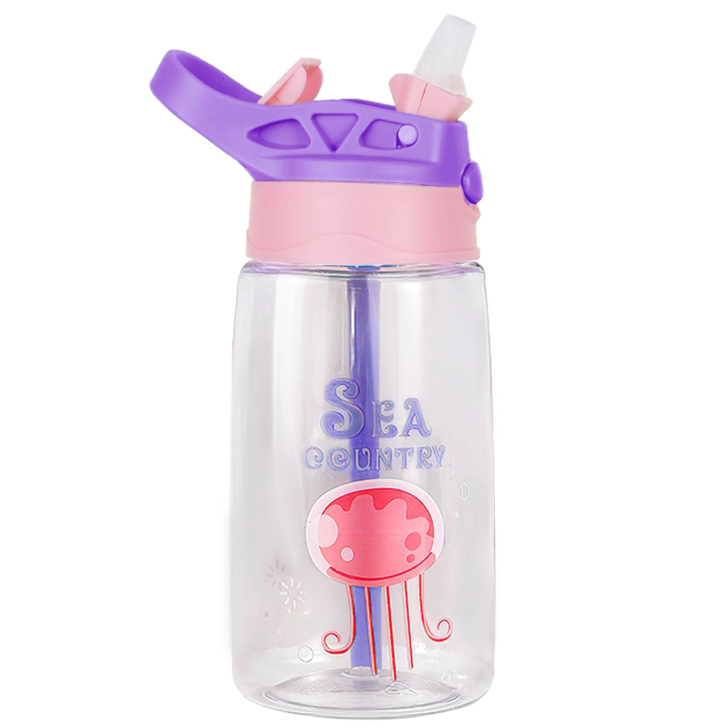 GBruno Push-Button Kids Water Bottle With Straw
