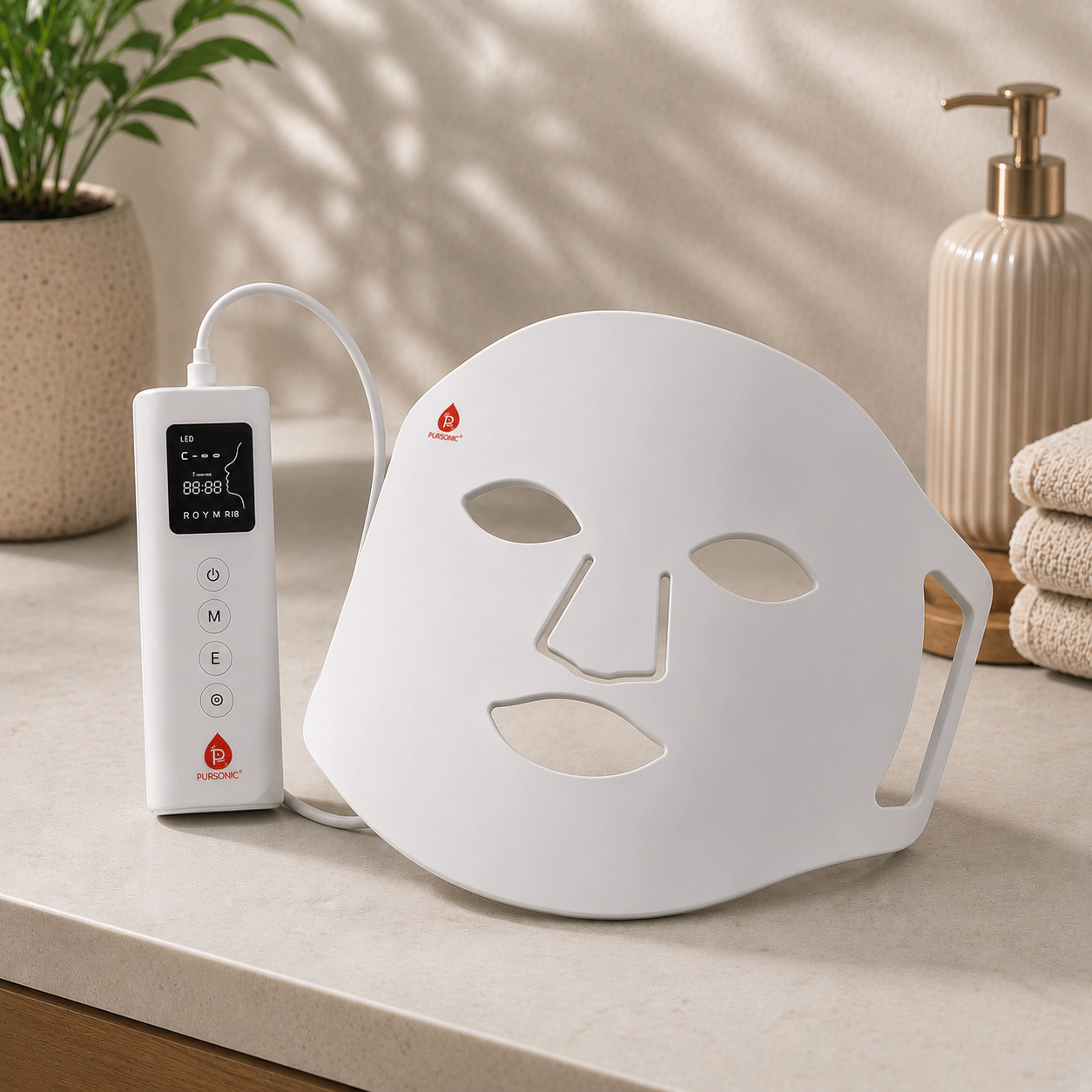 Pursonic Women's LED Skincare & Anti-Aging Therapy Mask with Smart Controller