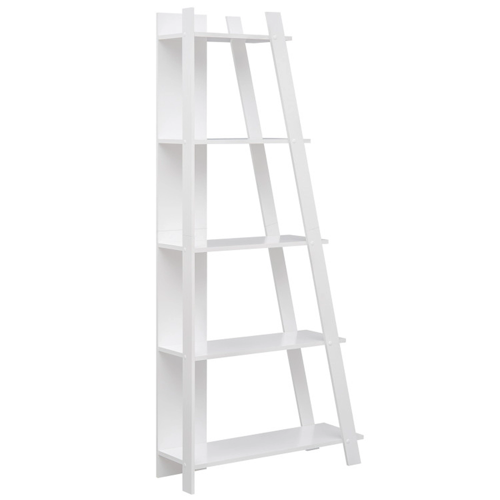 SUGIFT 5-Tier Modern Narrow Bookshelf Vertical Display Shelf 36-in Wide 51-lb Per Shelf 254-lb Total Capacity White