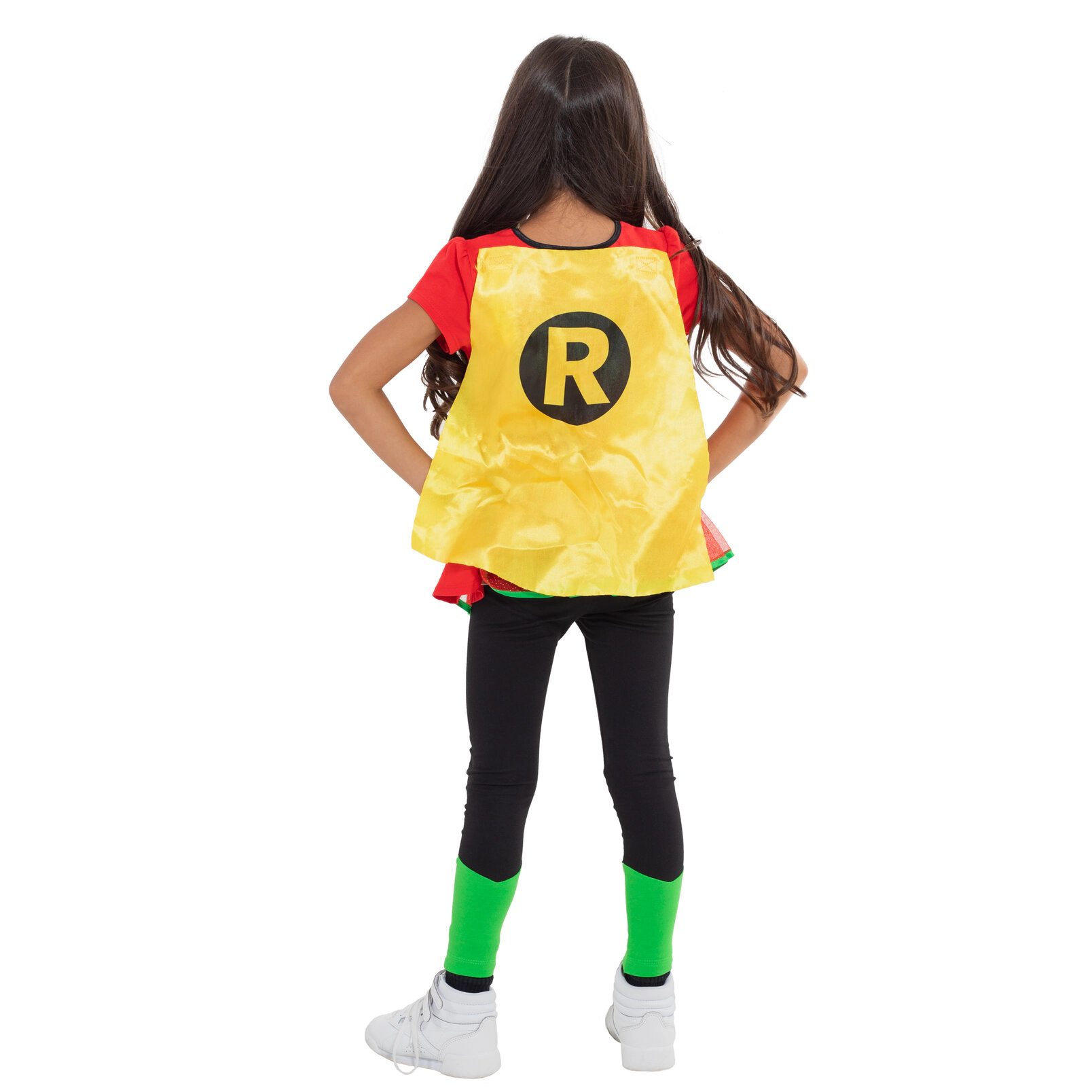 DC Comics Justice League Robin Girls' Costume Tee, Cape and Leggings Set