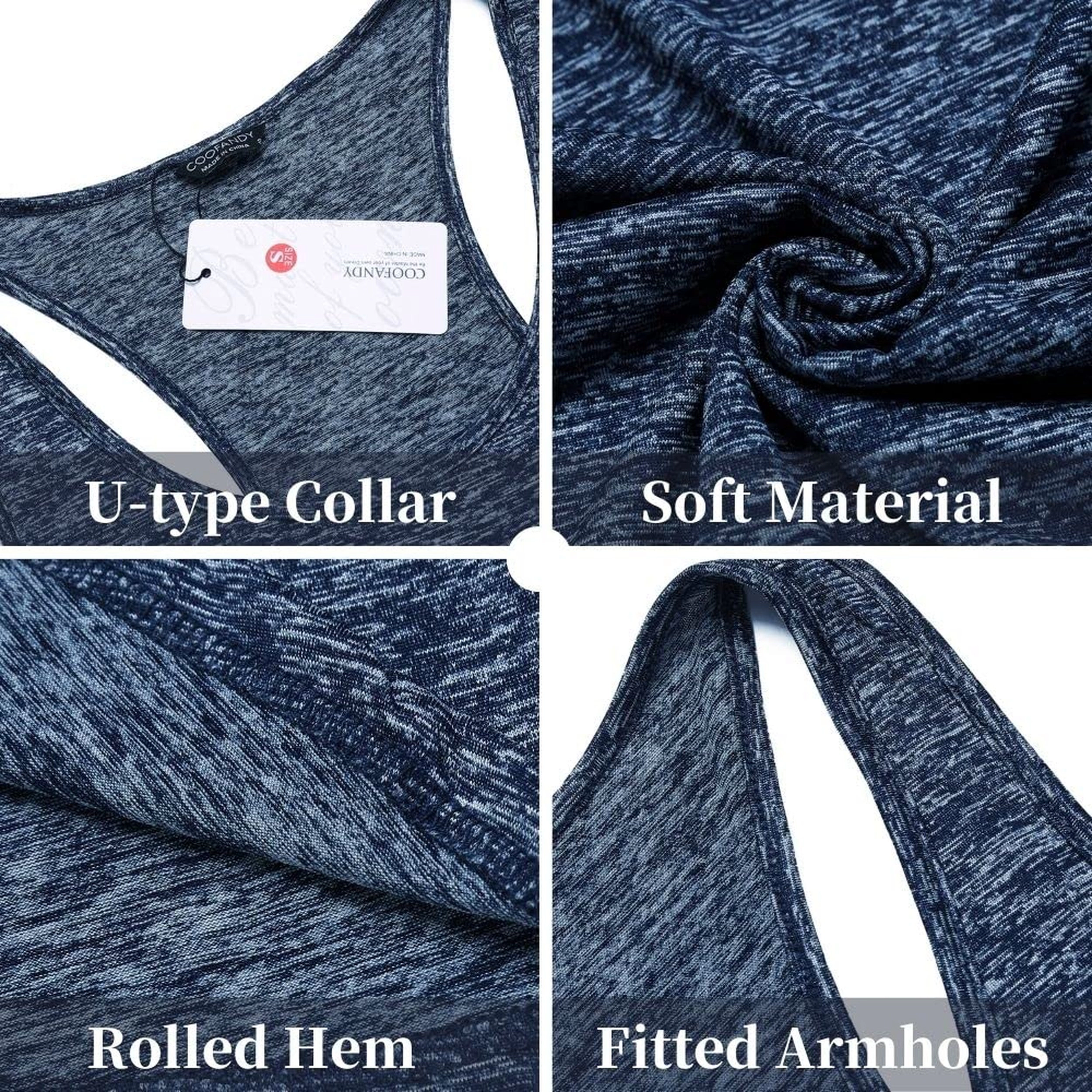 COOFANDY Men's Athletic Fit Scoop Neck Sleeveless Gym Training Tank Tops