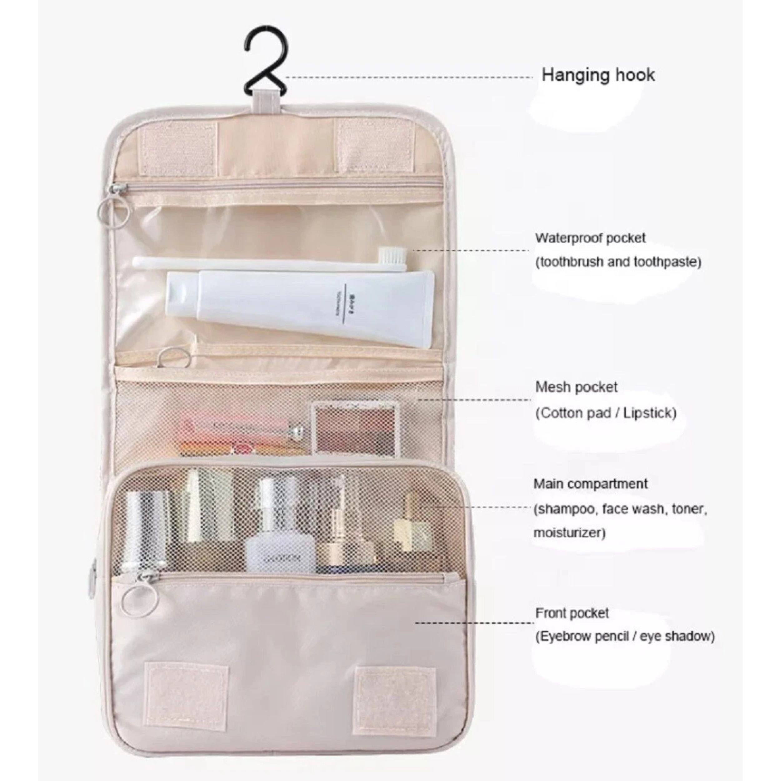 Home Collection Travel Makeup Bag Hanging Toiletry Organizer Storage Case
