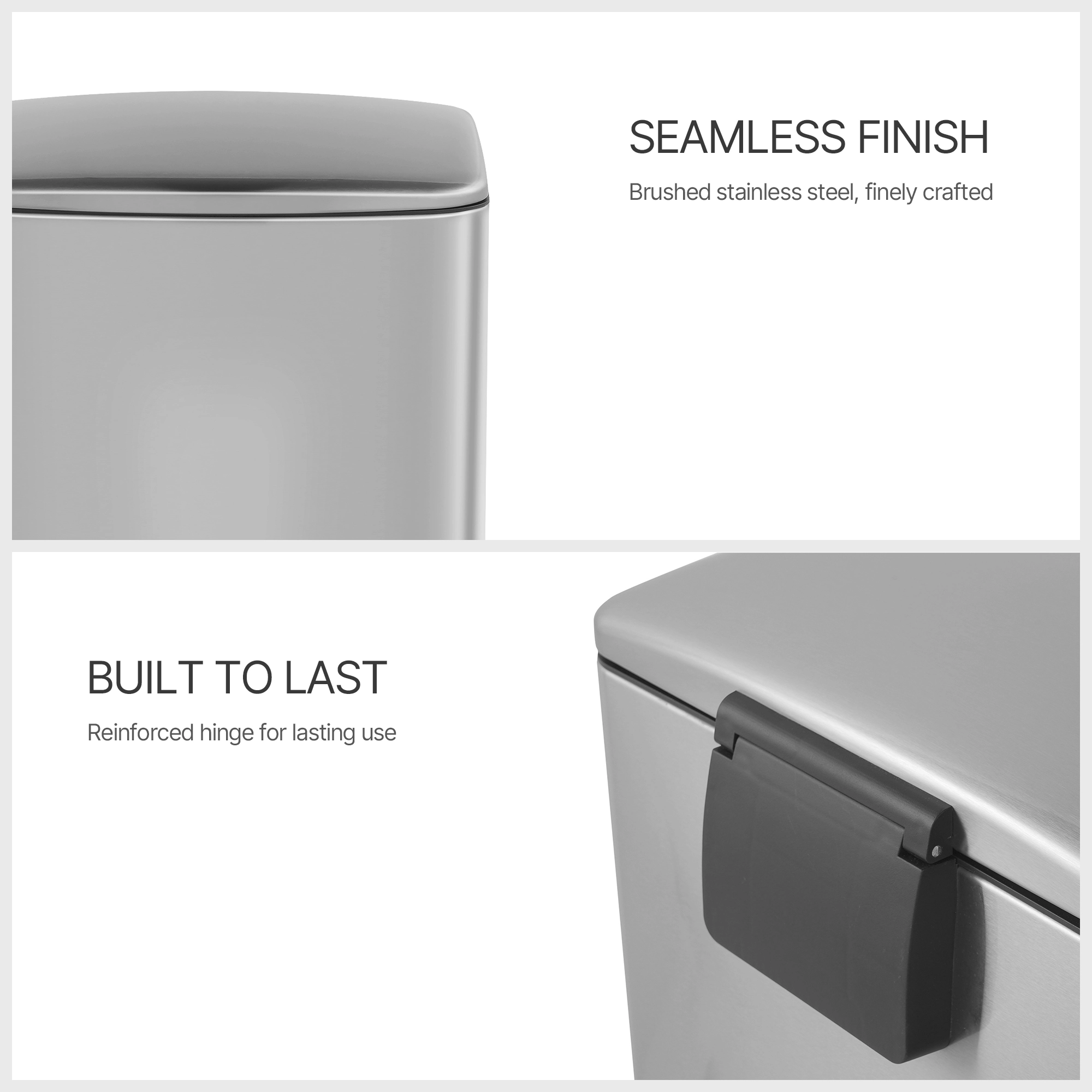 Innovaze Gal./ Liter Stainless Steel Rectangular Step-on Trash Can for Kitchen