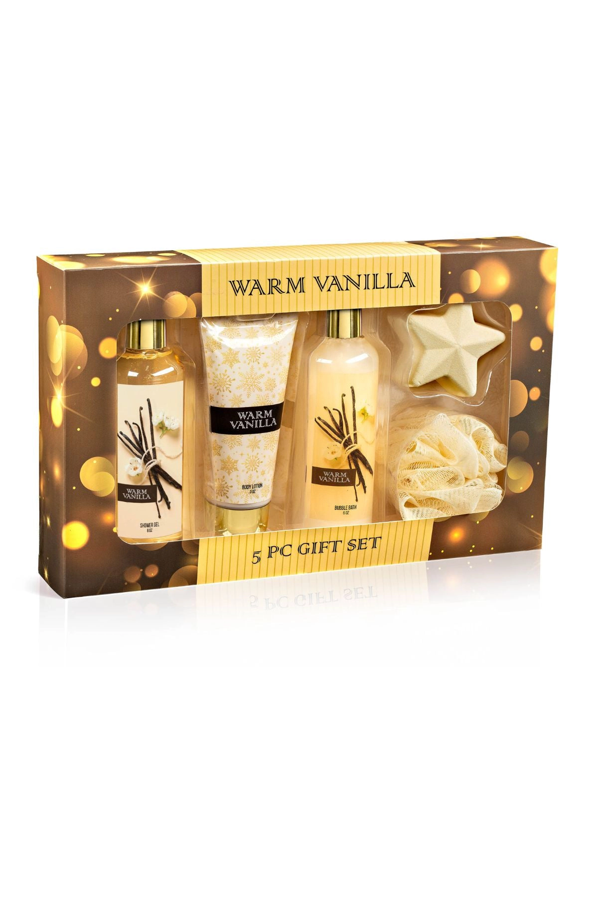 Freida & Joe Warm Vanilla Bath & Body Spa Gift Set with Shower Gel, Lotion & Bubble Bath