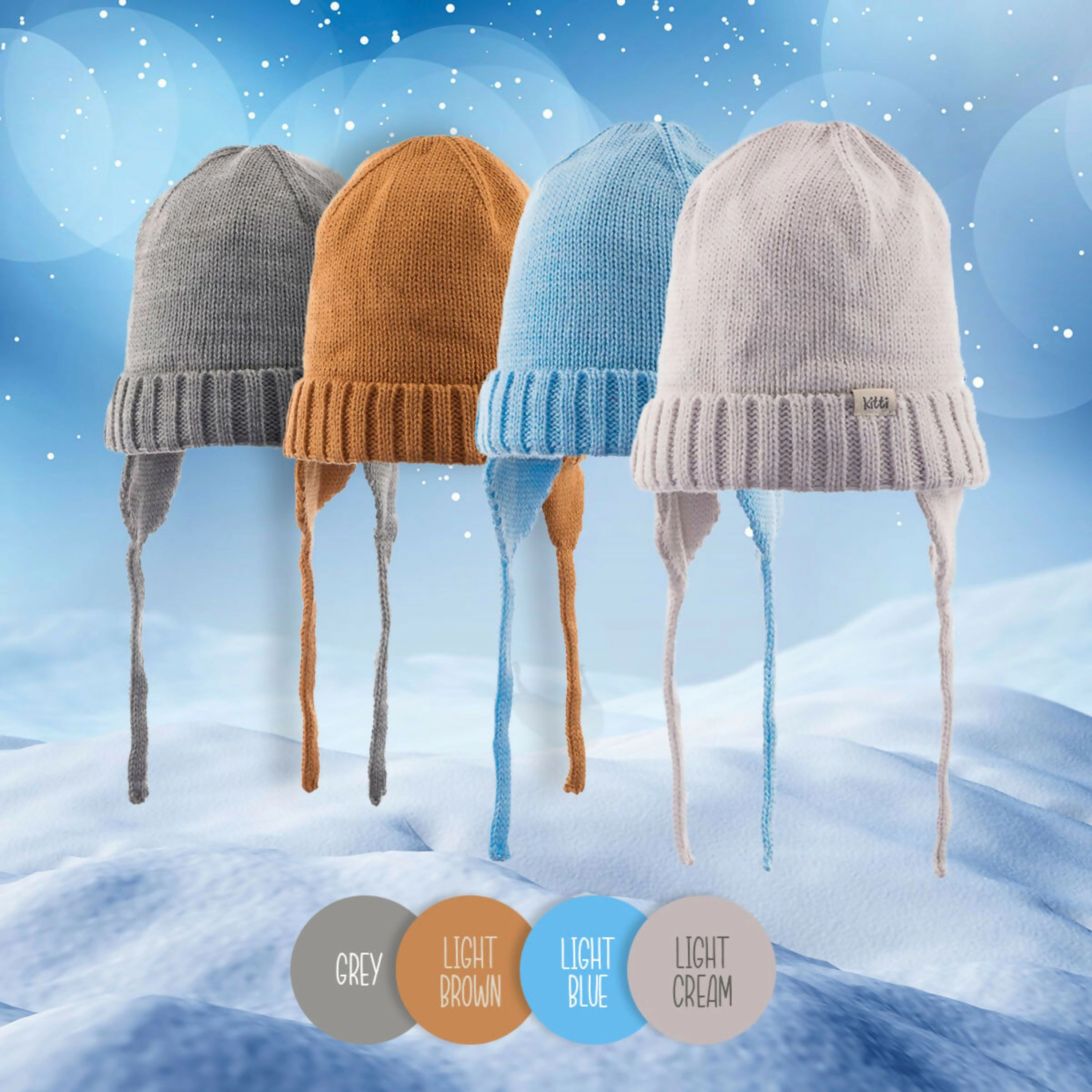 Wear Sierra Newborn & Infant Boys Knitted Winter Beanie With Earflaps