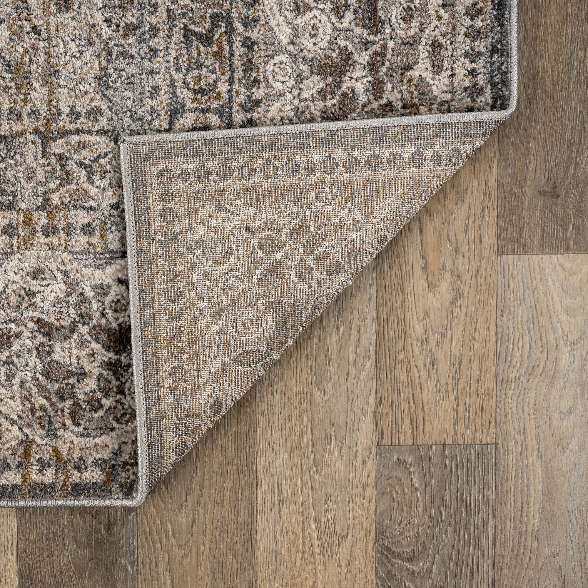 World Rug Gallery Textured High-Low Indoor Area Rug, Modern Stone Design, Jute Backing, Entryway Rug