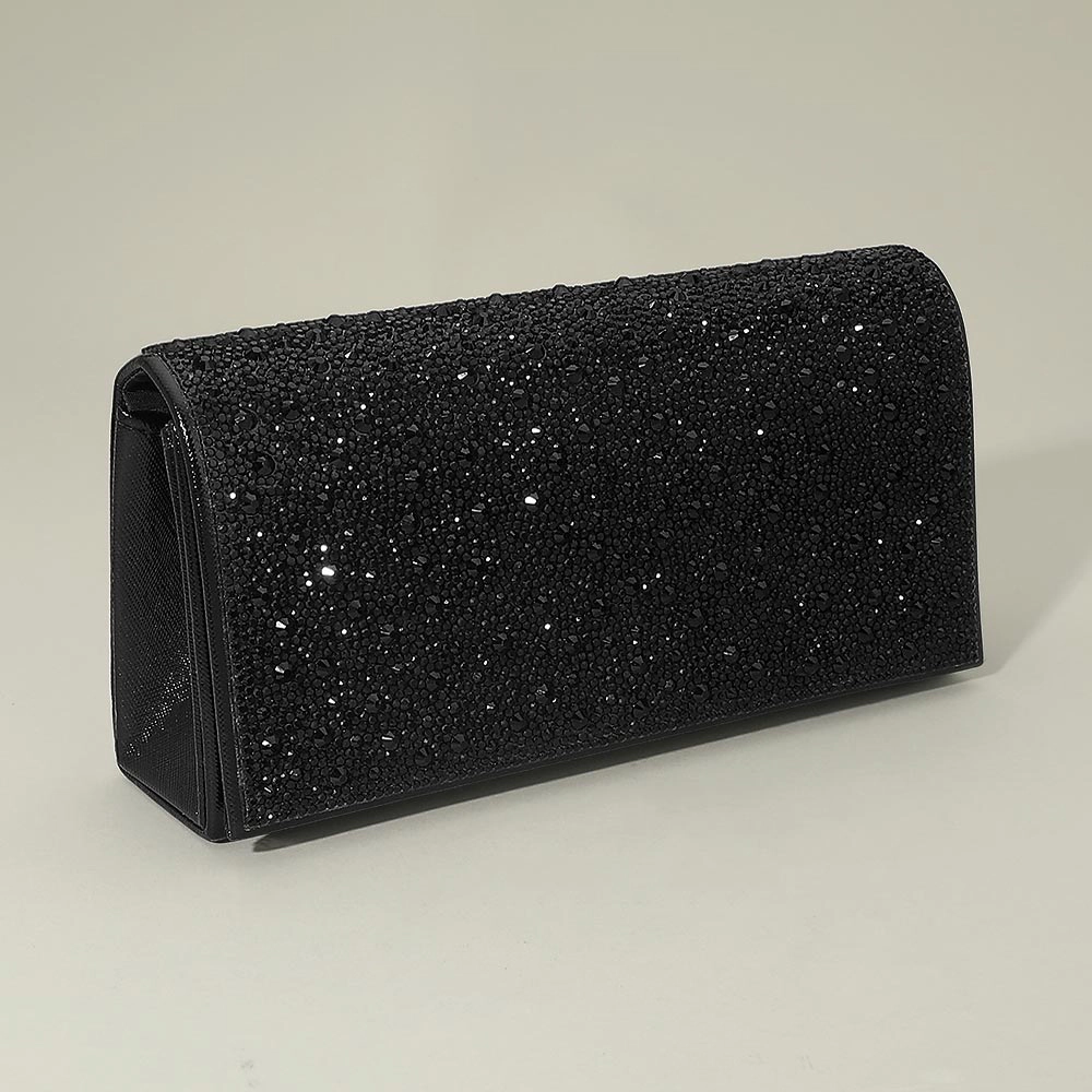 Fashnzfab Bling Studded Evening Clutch Crossbody Bag