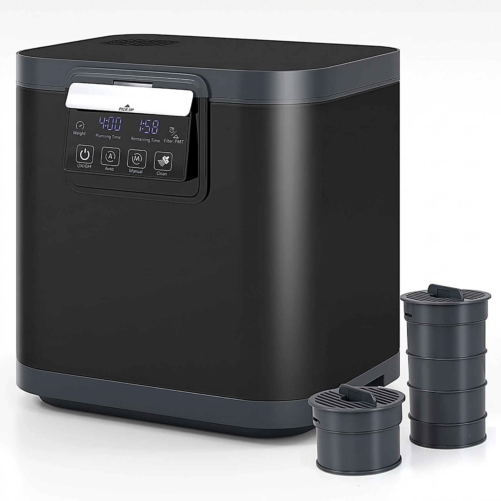 SUGIFT Electric Kitchen Composter Food Waste Blender LED Display Auto Mode 4-Liter 1-Gallon 4-6 Hour Cycle Black