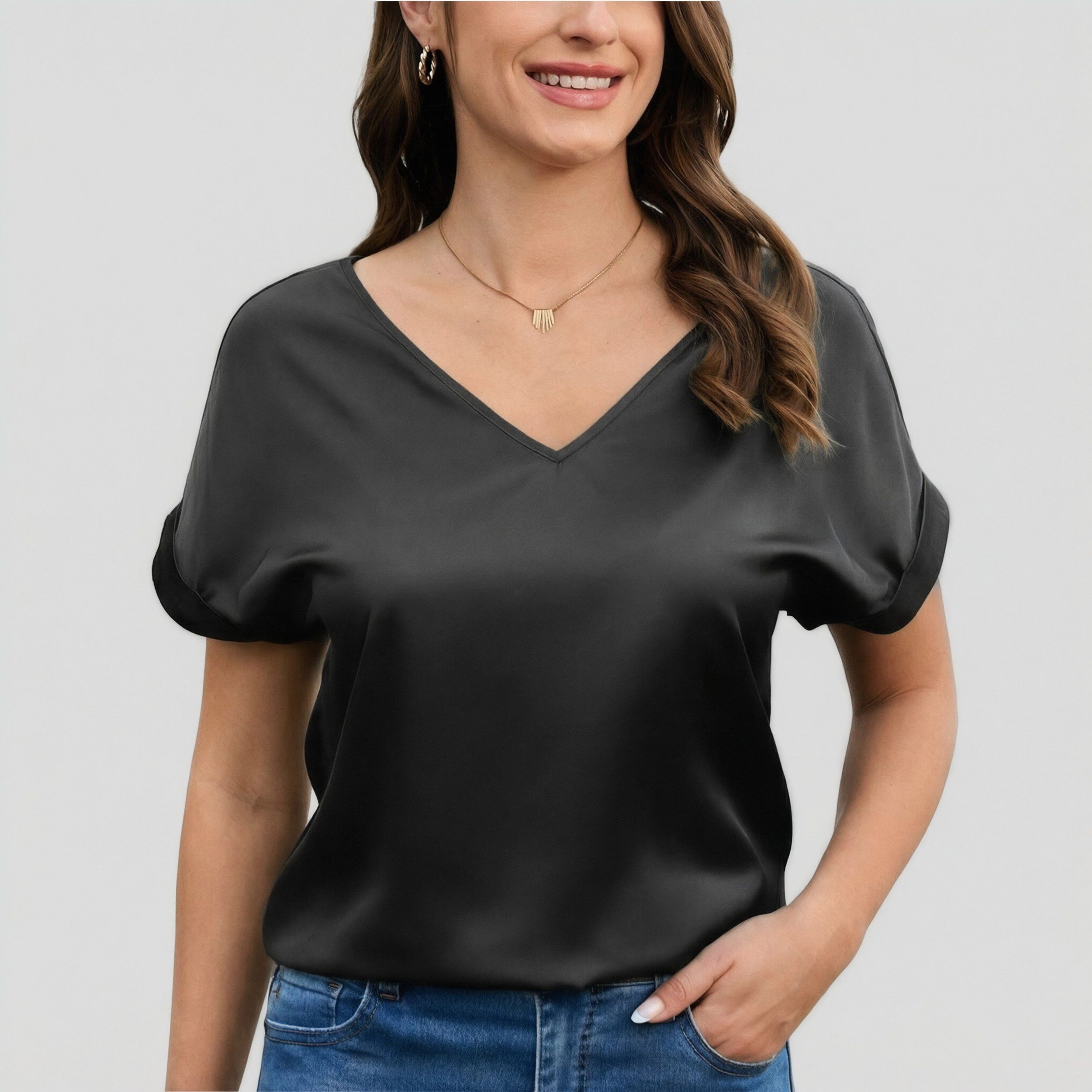 Zeagoo Women's Short Sleeve V-Neck T-shirt