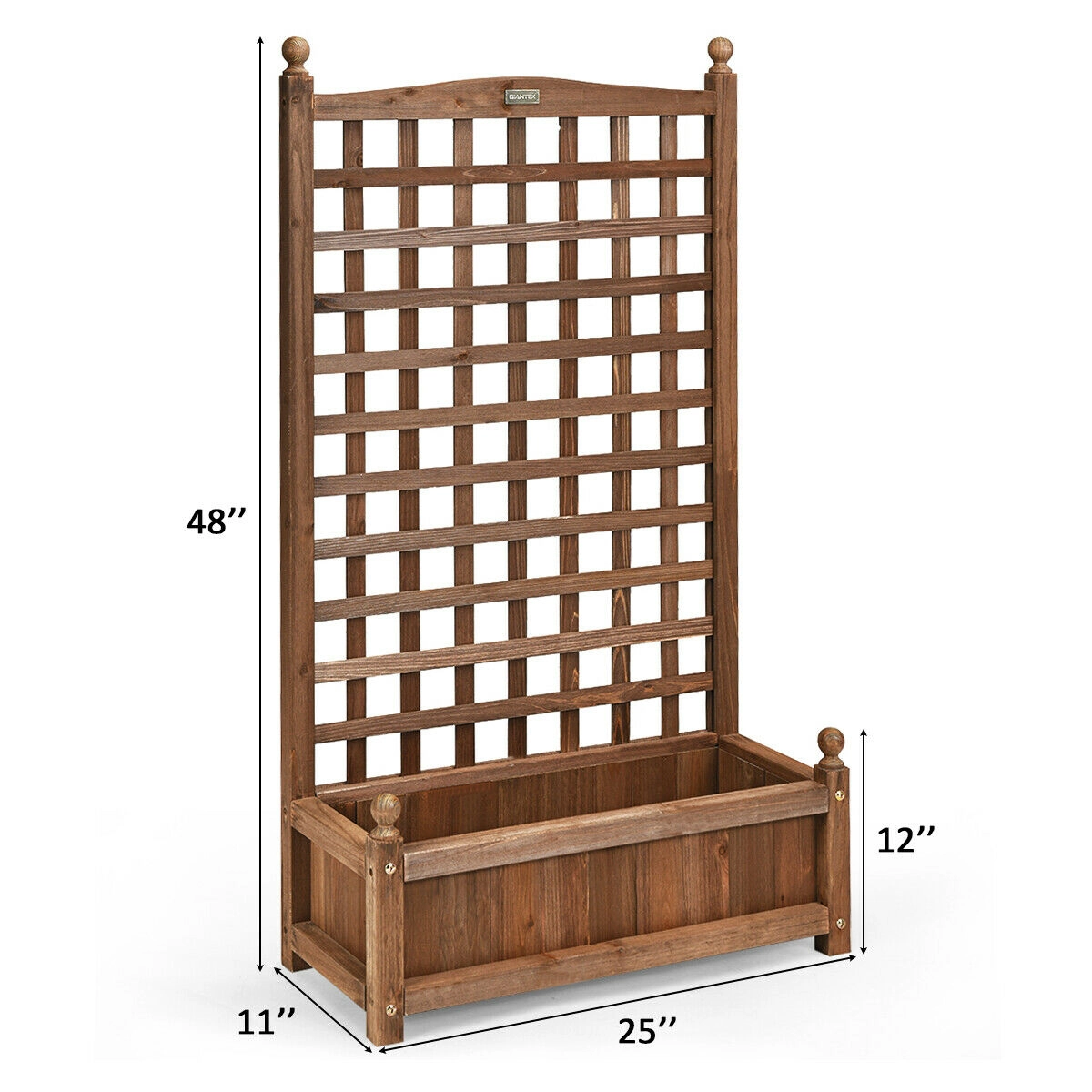 Hivvago Freestanding Wood Planter with Climbing Trellis
