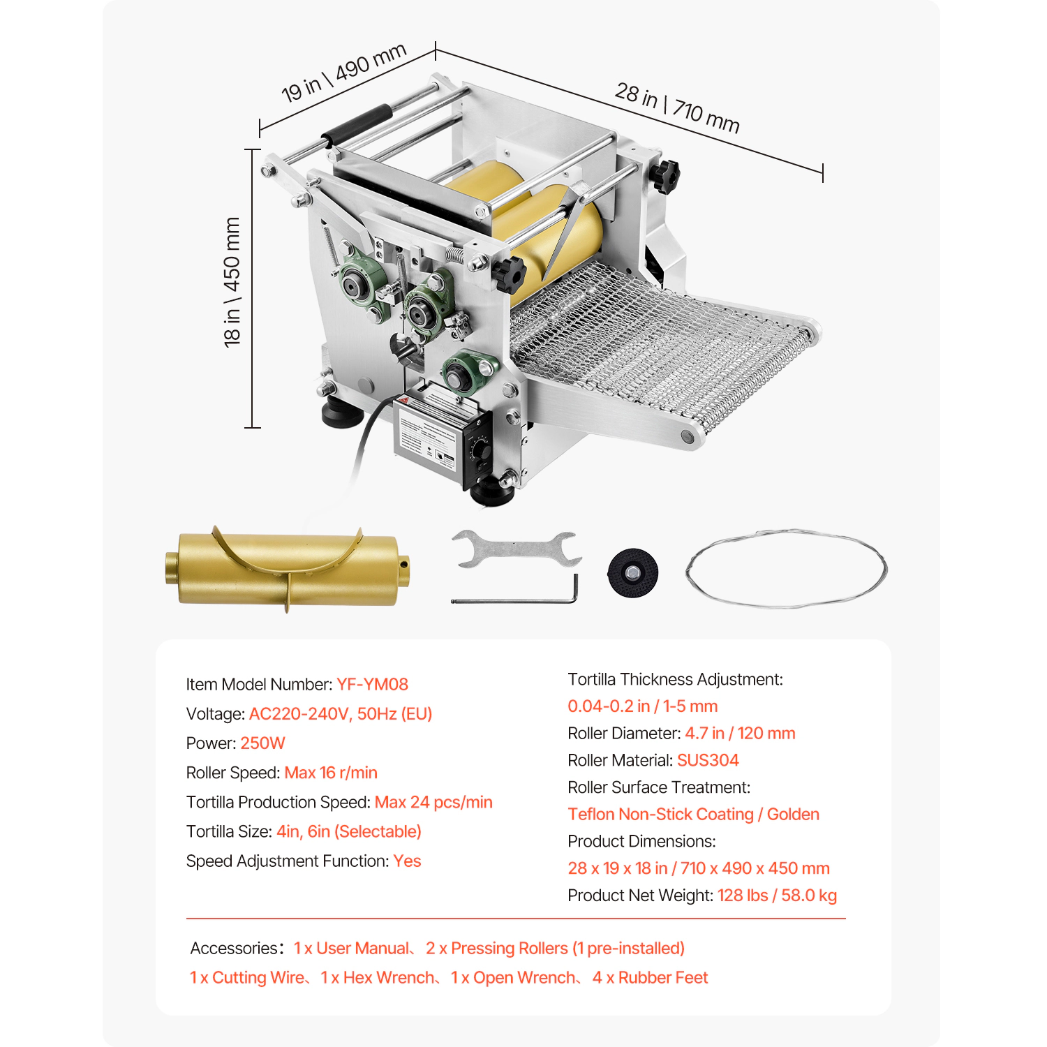 HONGGE Electric Tortilla Maker, Automatic Corn Tortilla Making Machine with Non-Stick Coating