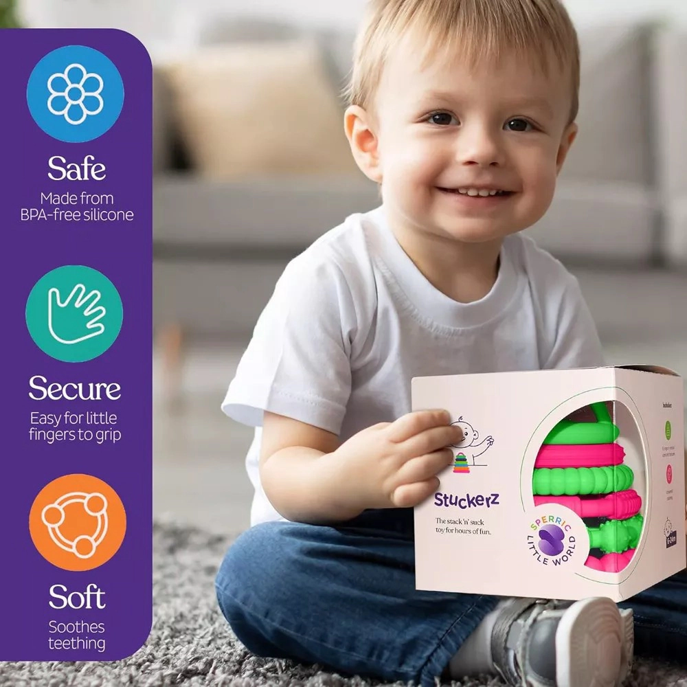 Sperric Premium Silicone Stacking Toy Teethers, Interactive and Fun Baby Toys - Teeth Soothing for 6-12 Month