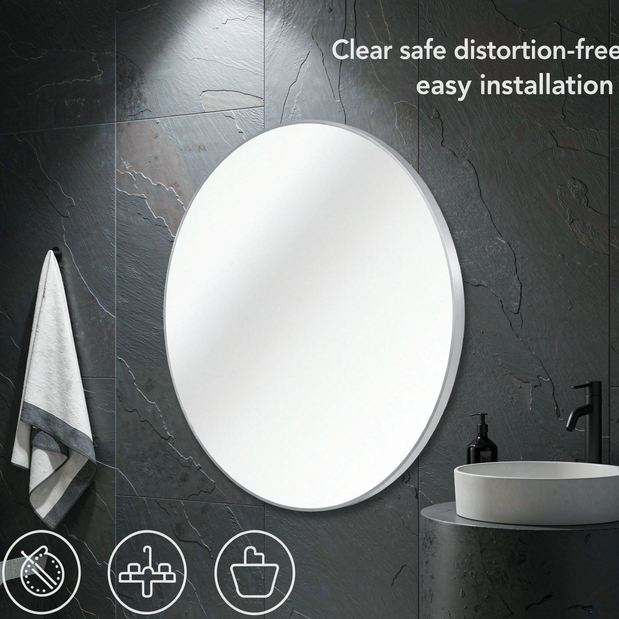 ELEMENT ACE 32 Inch Round Wall Mounted Vanity Mirror