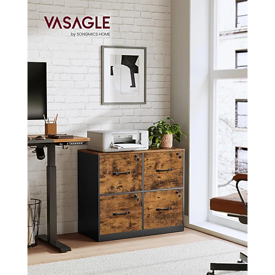 BebreezChic 4 Drawer File Cabinet with Lock, Printer Stand, A4/Letter ...