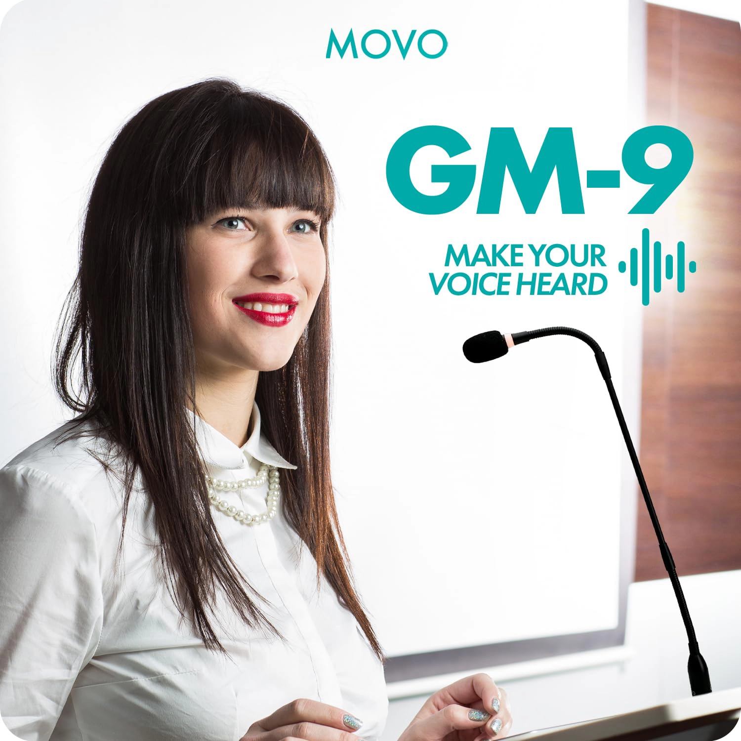 Movo GM-9 XLR Gooseneck Microphone with Interface with XLR Output
