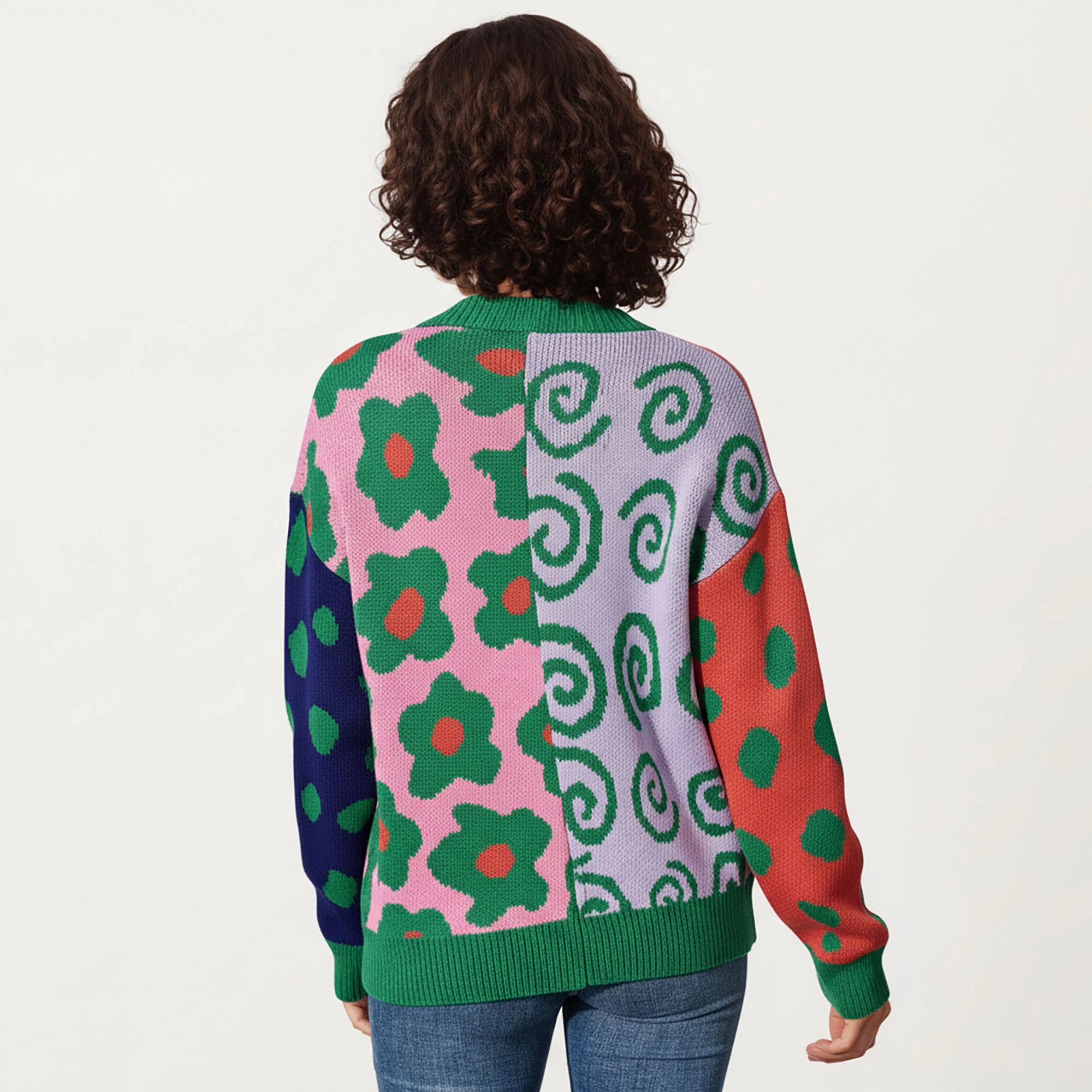 Anna-Kaci Women's Multi Pattern Open Front Cardigan with Long Sleeves, Soft Knit Texture and Relaxed Layering Fit