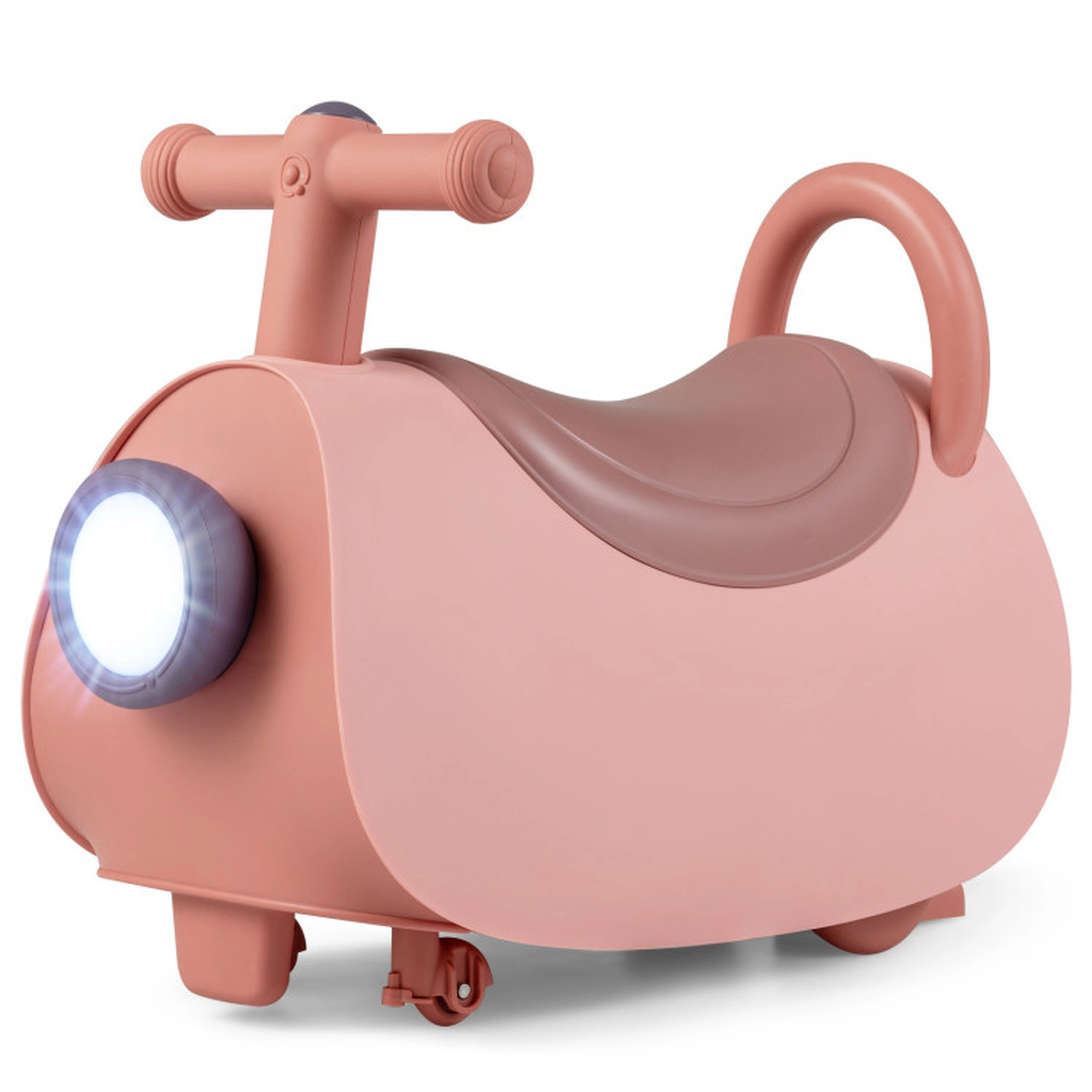SUGIFT Pink Headlight Music and Under Seat Storage Toddler Ride On Push Car