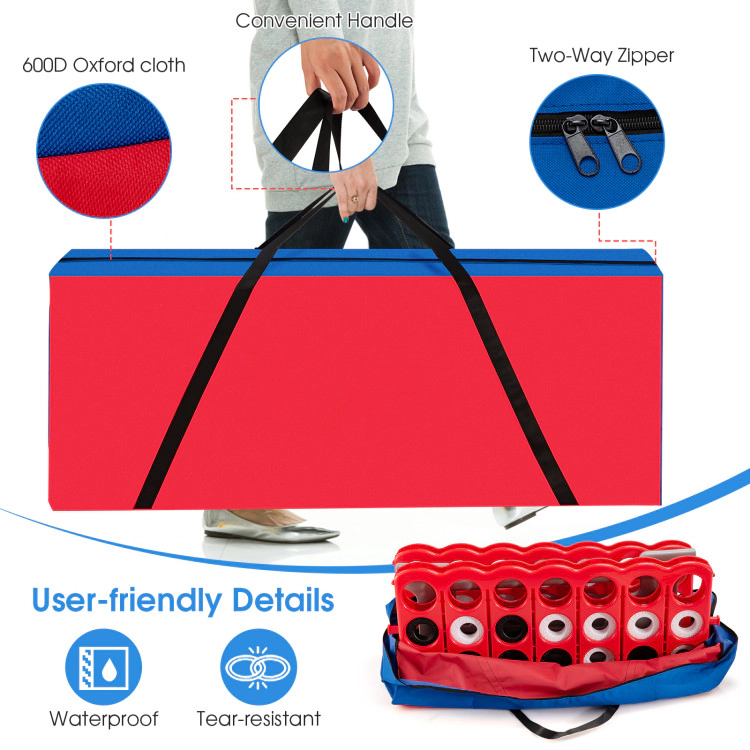 SUGIFT Red and Blue Giant 4-in-a-Row Game Carrying Bag with Ergonomic Shoulder Strap 33-in W 9-in D 14-in H