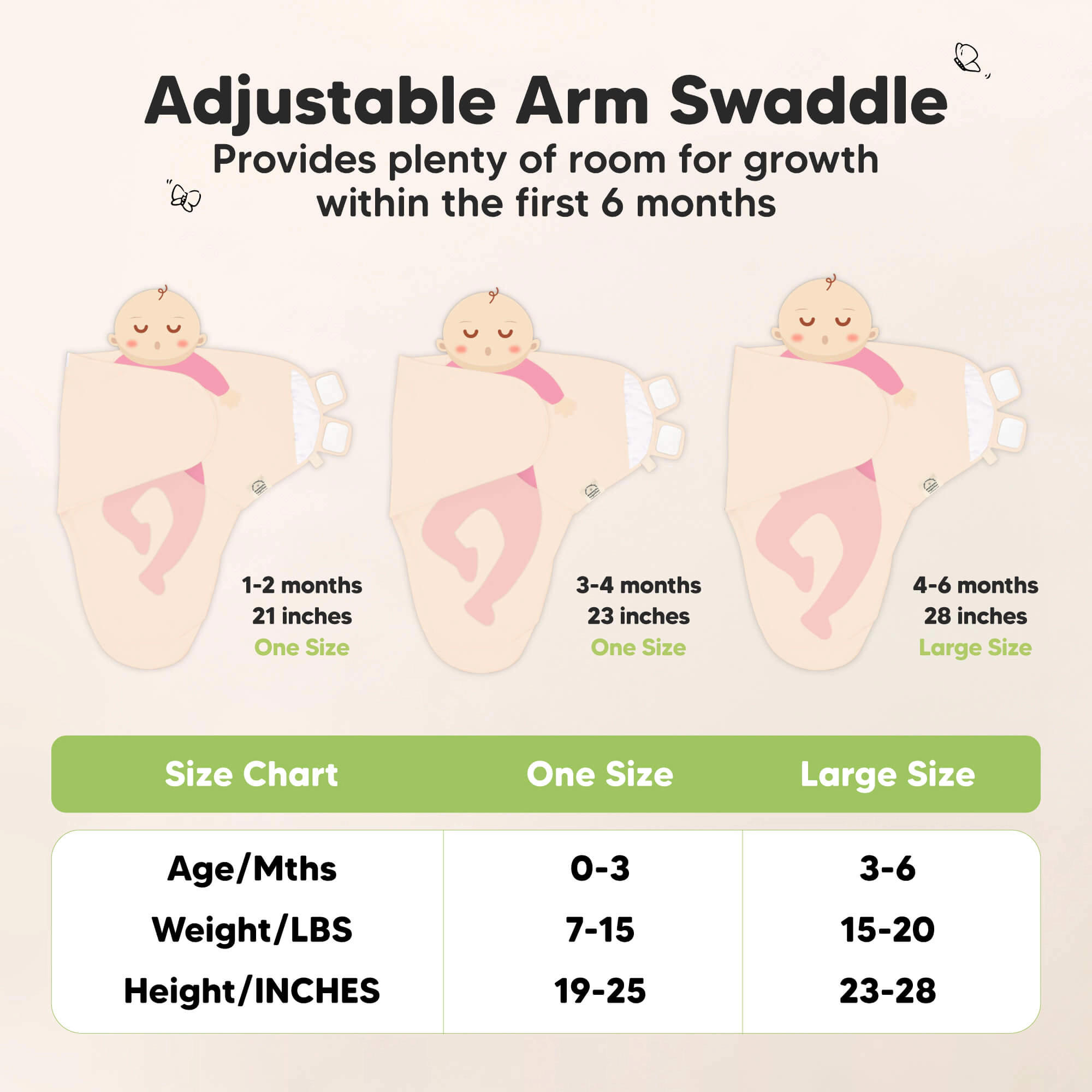 KeaBabies 3-Pack Soothe Swaddle Wraps with Knot Hats