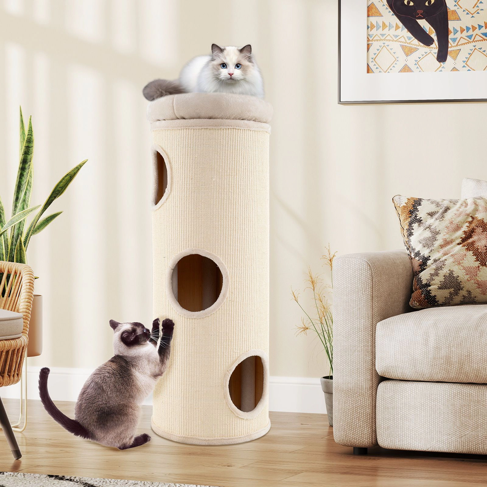 SlickBlue 4-Story Elevated Cat House Tower Condo