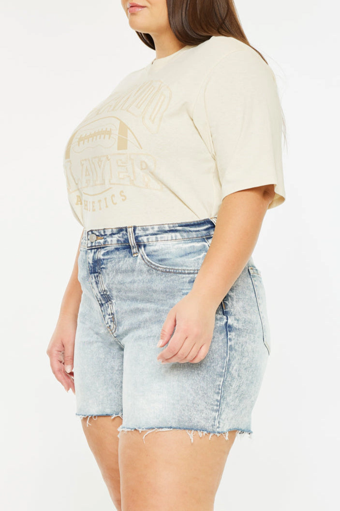 KanCan Women's Plus Essentials 90's High Rise Shorts Lina