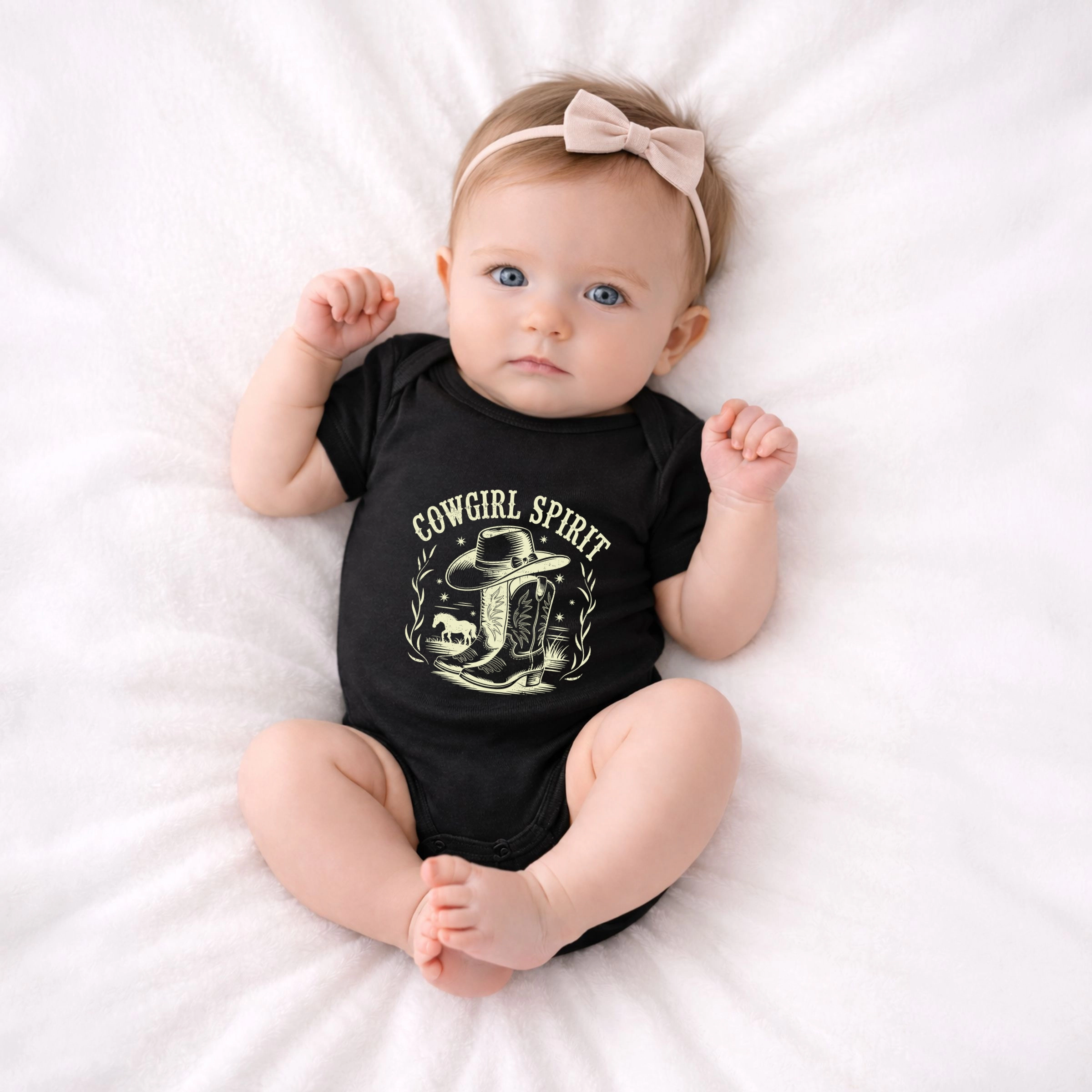 The Juniper Shop - Cowgirl Spirit Boots Baby Short Sleeve Graphic Bodysuit