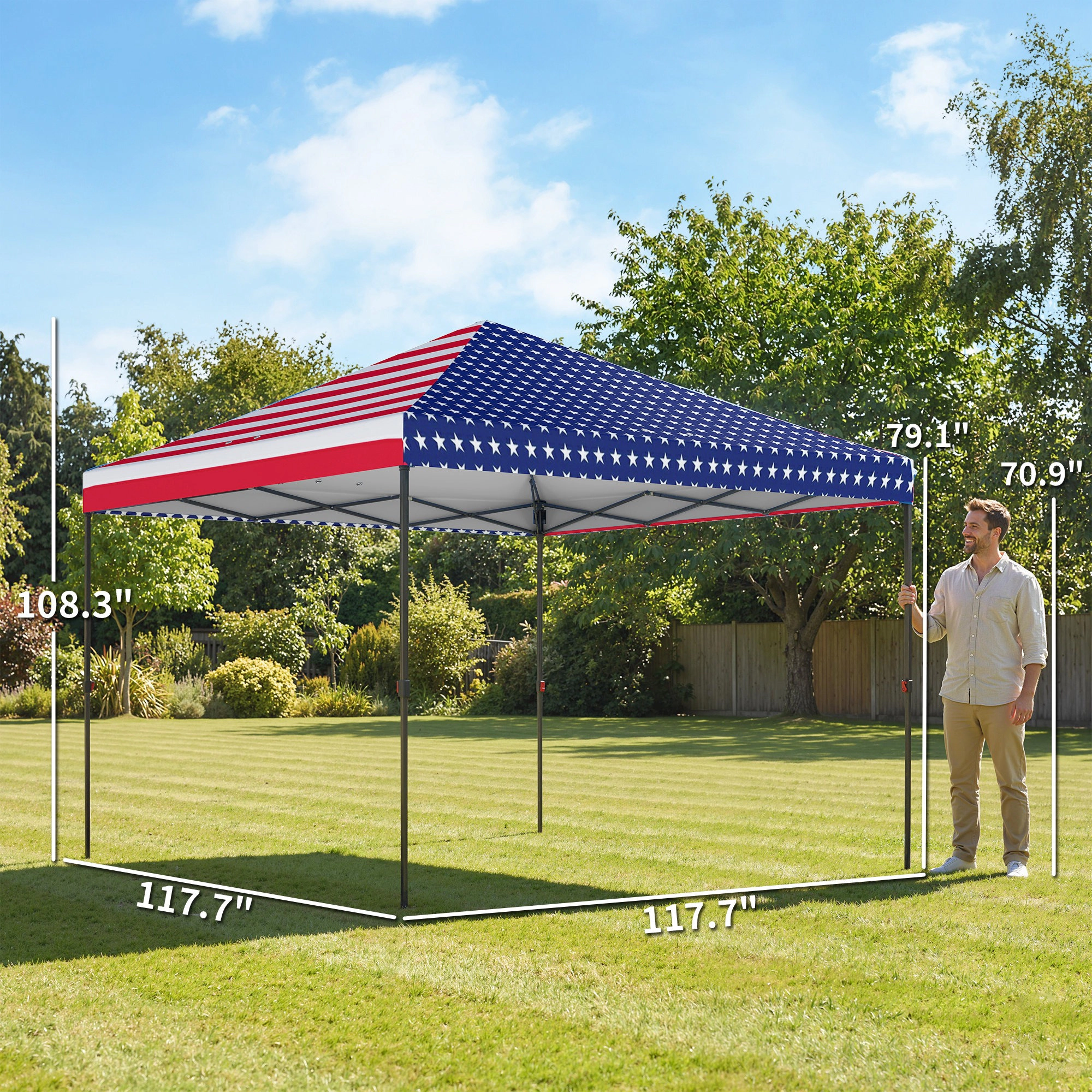 HONGGE 10 x ft Pop Up Canopy Tent with One Push Setup Outdoor Portable Instant Shelter w/ Roller Bag