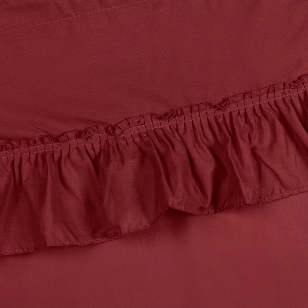 Ellis Stacey 1.5" Rod Pocket High Quality Fabric Solid Color Window Ruffled Swag 60"x38" Merlot