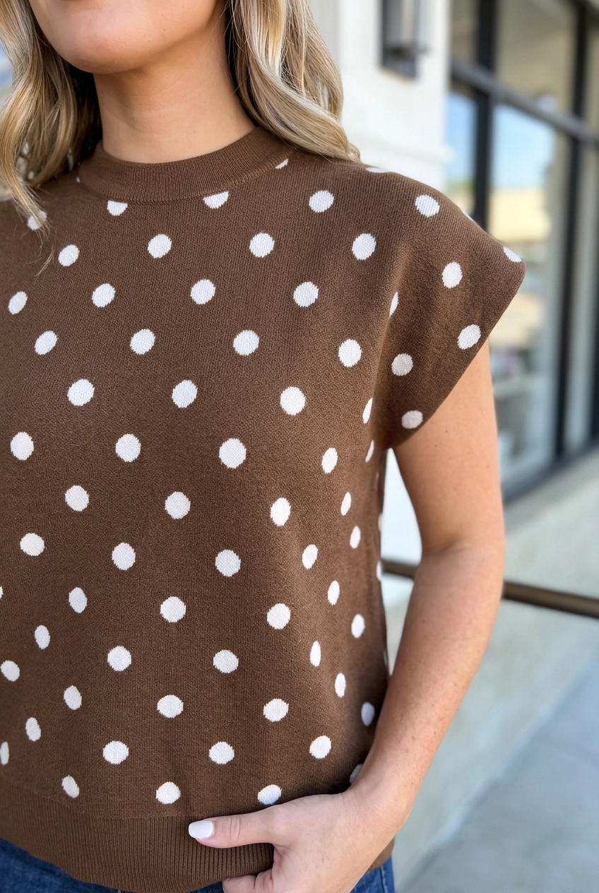 Threaded Pear Kailyn Sleeve Polka Dot Sweater