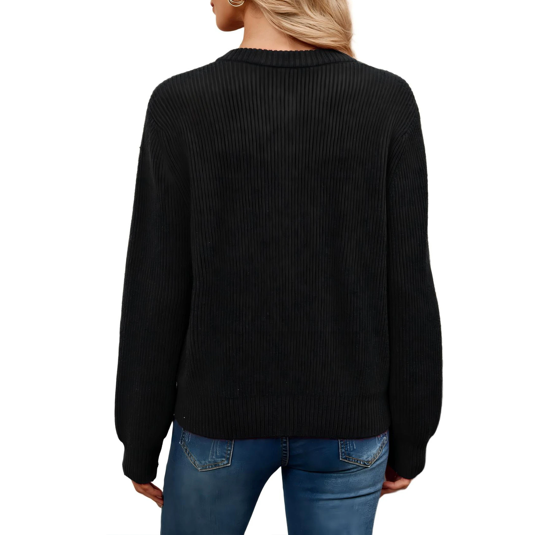 YesFashion Women's Side Tie Long Sleeve Button Cardigan Sweaters Open Front Fall Winter Outfits