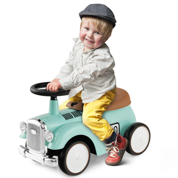 SUGIFT Working Steering Wheel and Under Seat Storage Kids Sit to Stand Ride On Vehicle