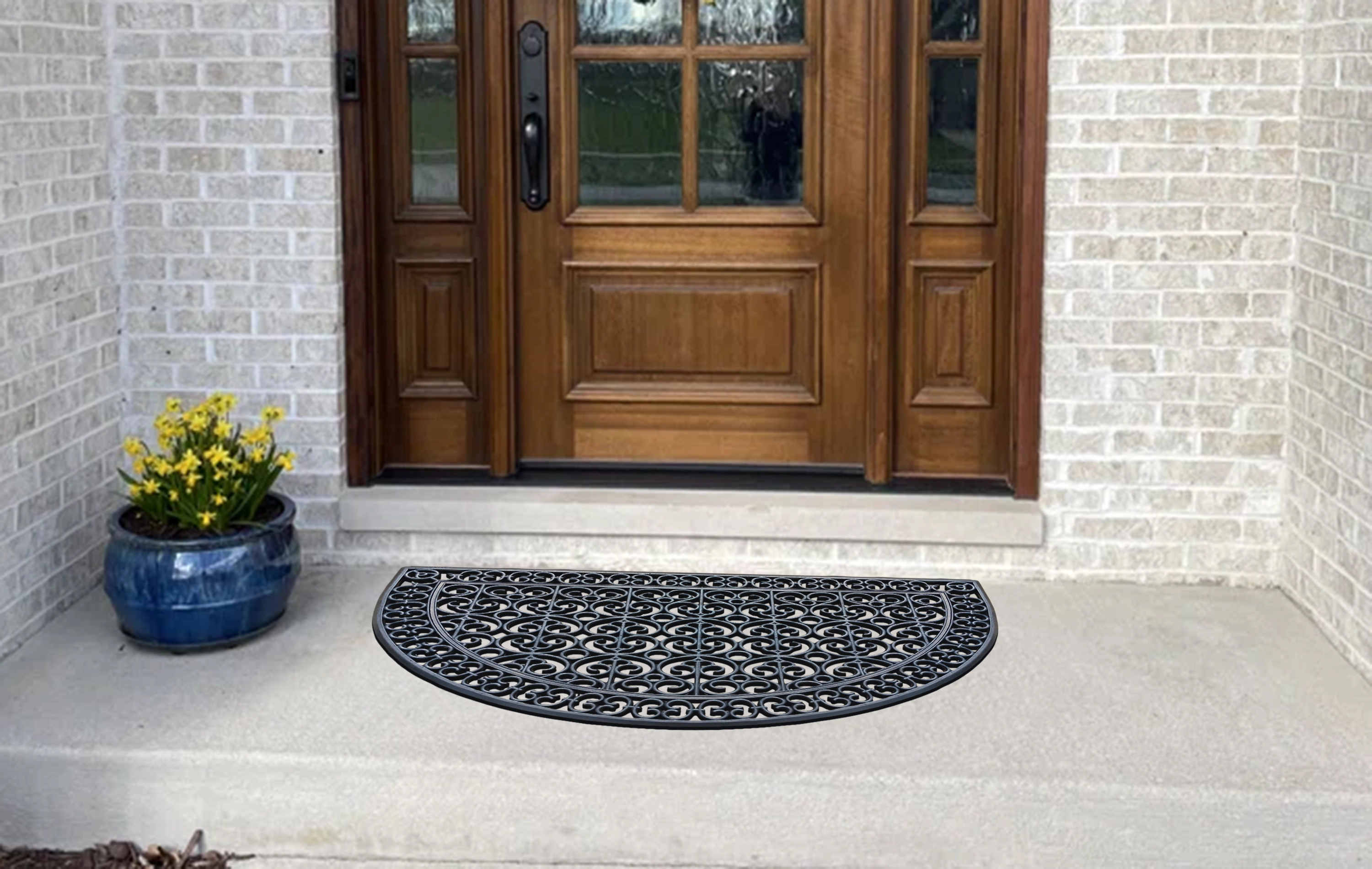 A1 Home Collections 18 lb Heavy Duty Rubber Doormat Non-Slip Drainage Front Door Mat for Outdoor Entry 30 x 48 In