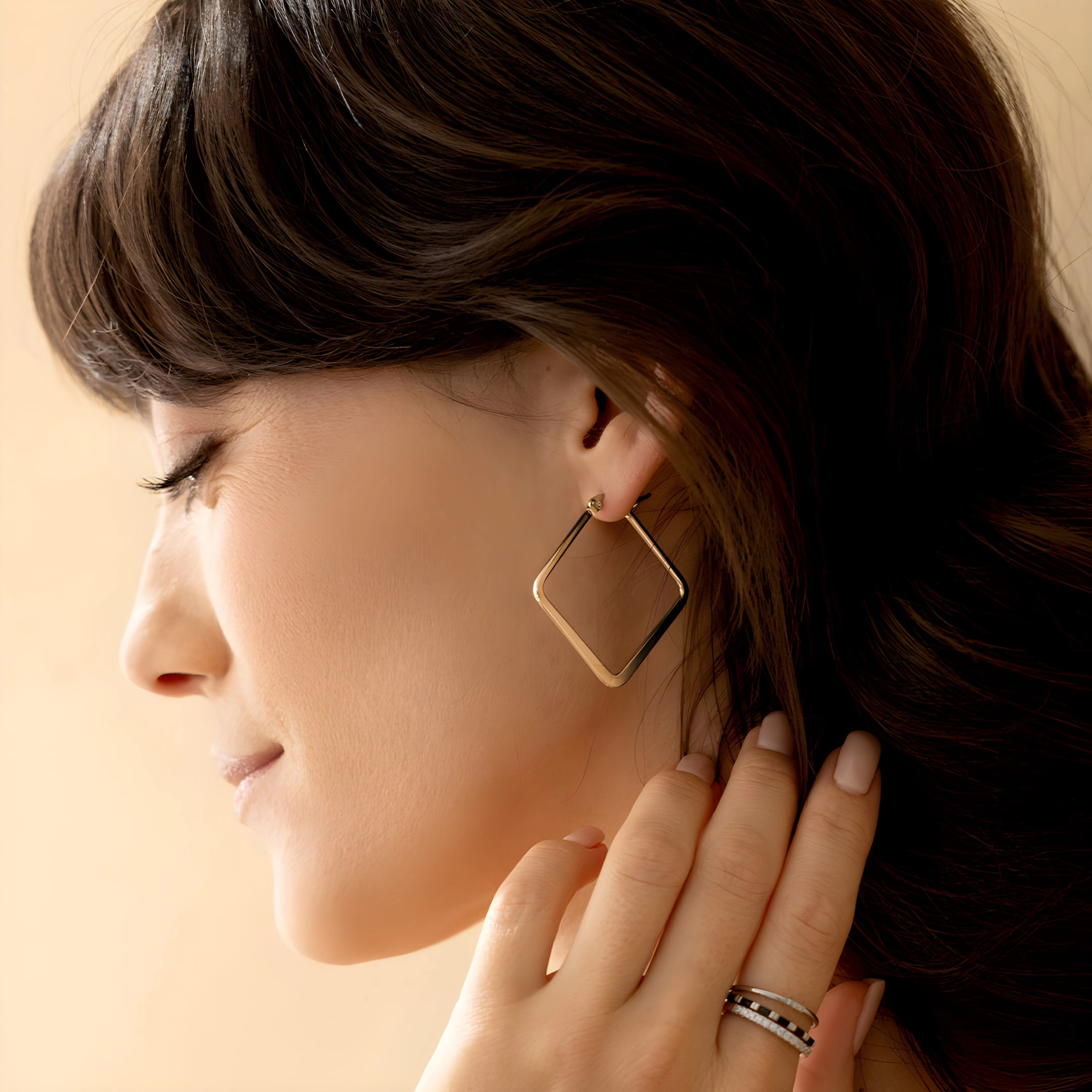 Mint & Lily Women's Geometric Square Hoop Earrings