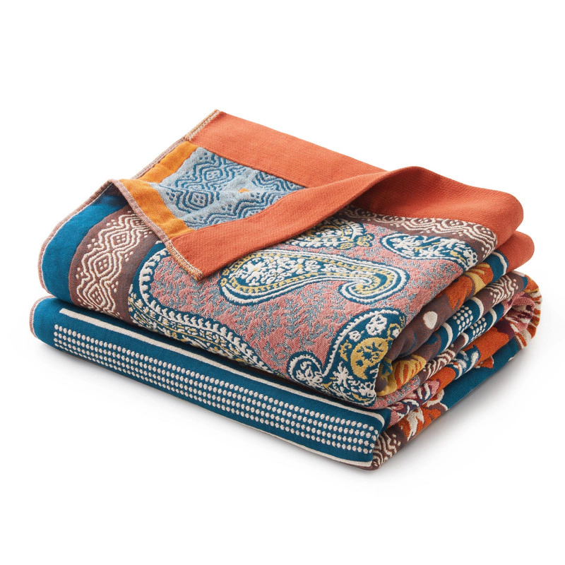 Unikome Super Soft Breathable Cotton Throw Blanket - Lightweight Textured Blanket, 60x80"