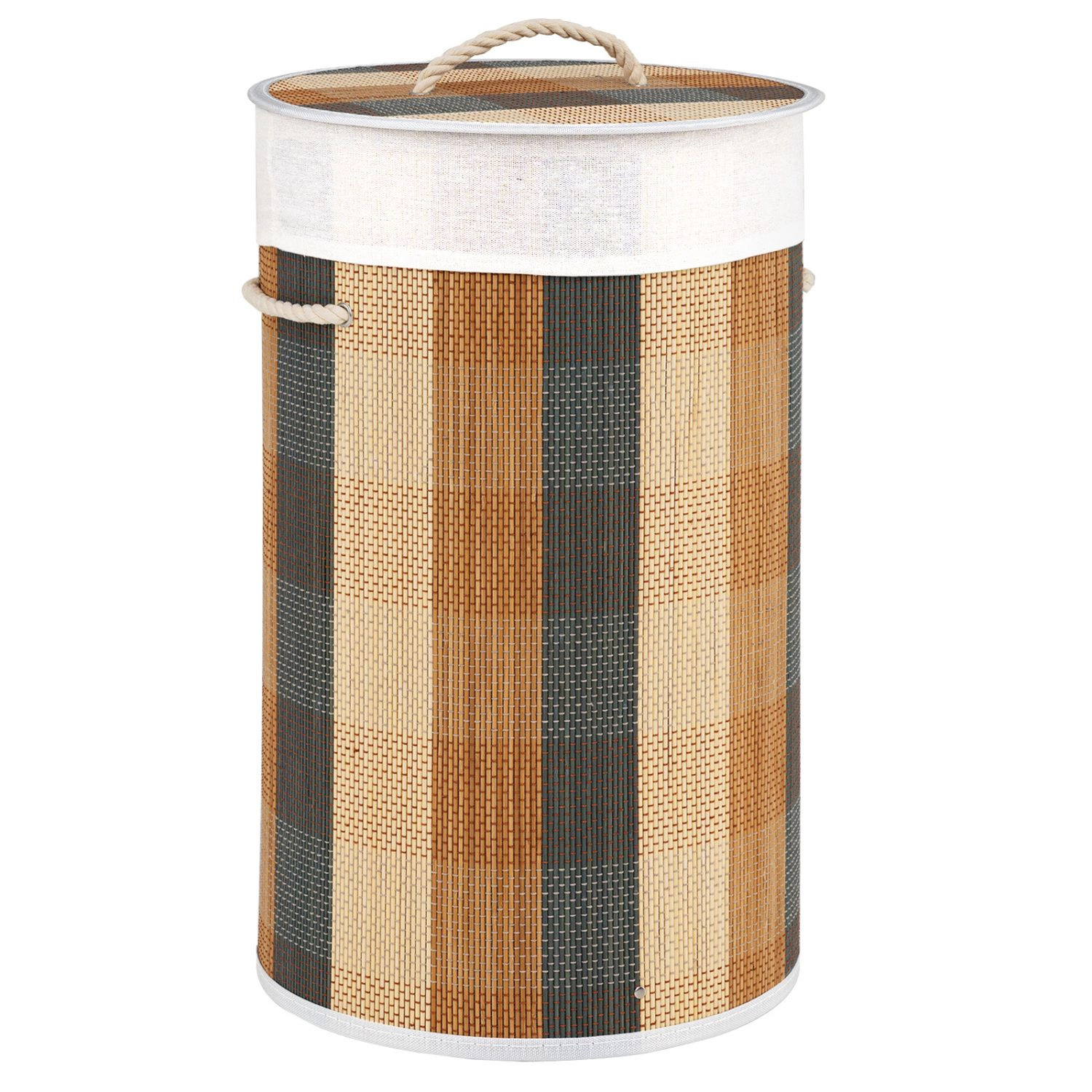 SlickBlue Wicker Laundry Hamper 13.2 Gal with Lid & Collapsible Design