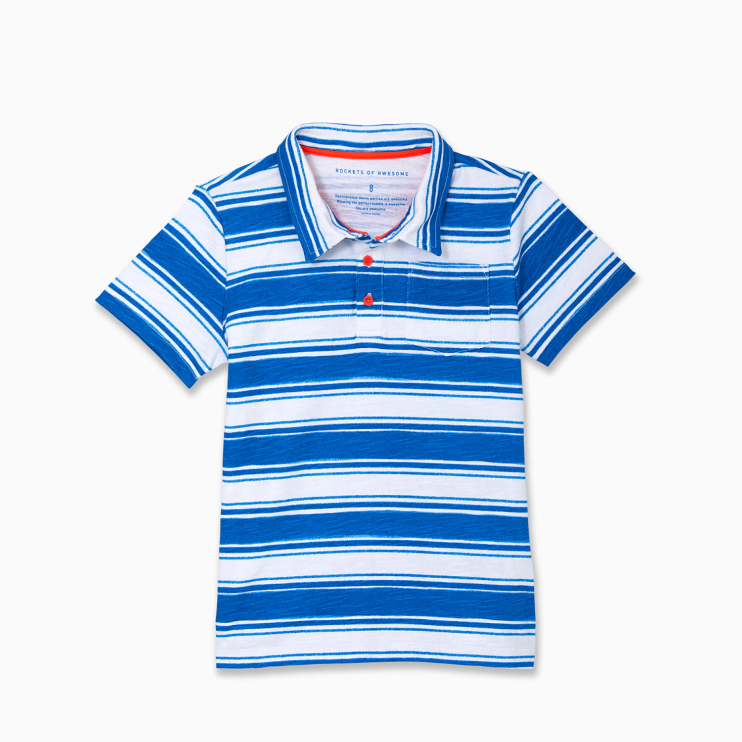 Rockets of Awesome Striped Pocket Polo for Boys