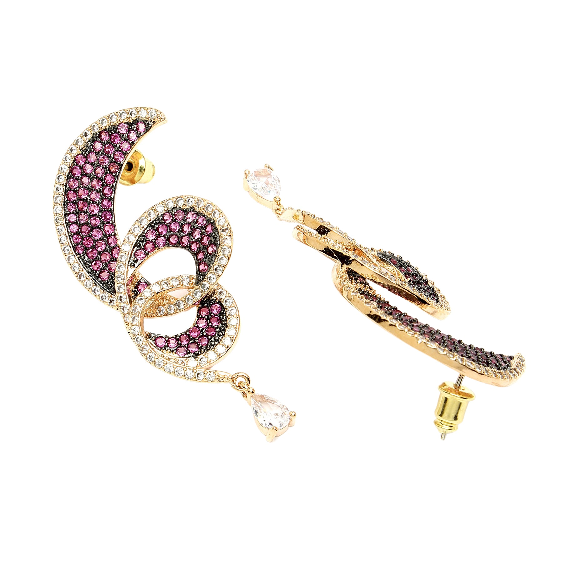 AGP PARIS Womens Diva Collection Zirconia Intertwined Drop Earrings