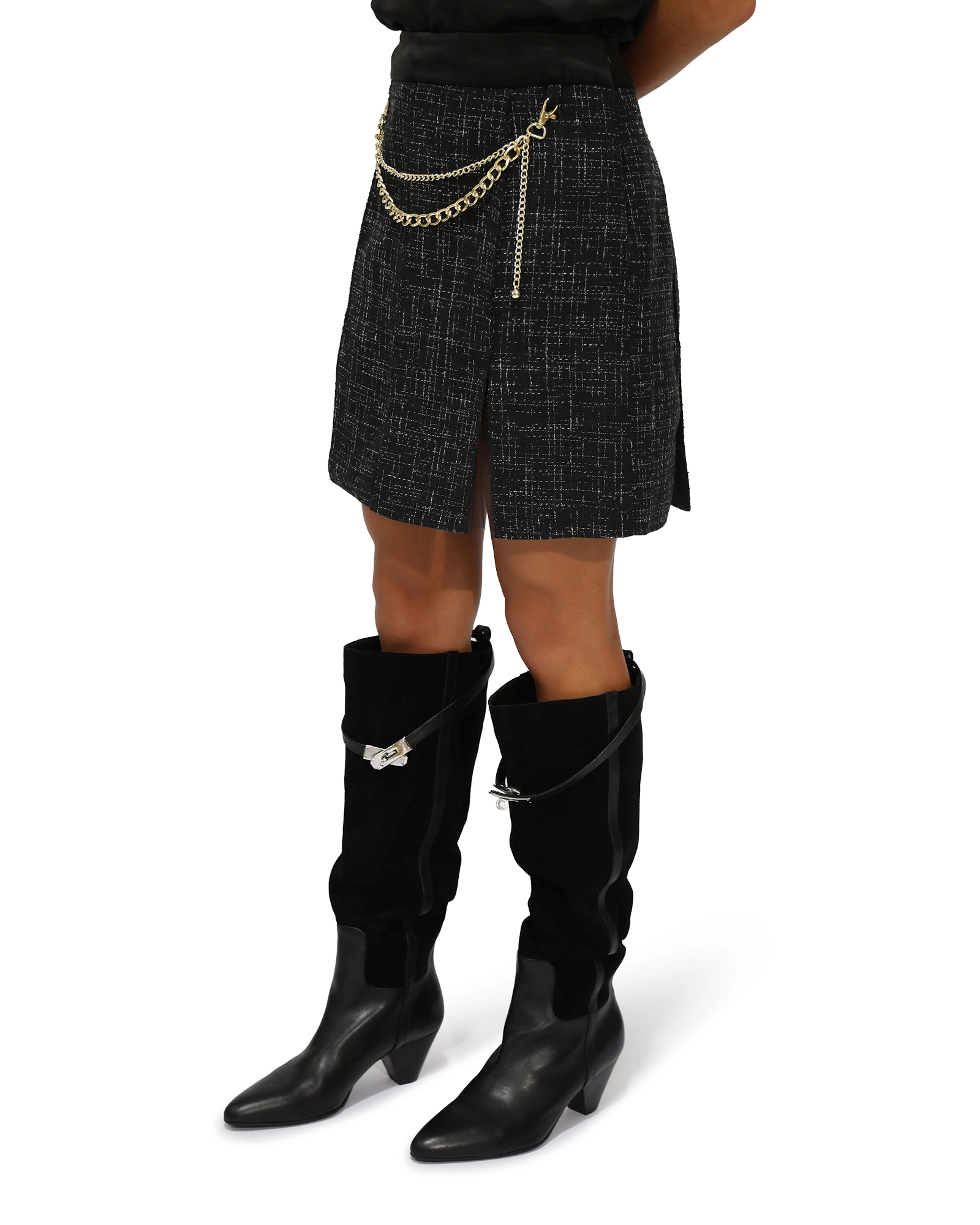 Belle & Bloom Set Me Free Tweed Skirt