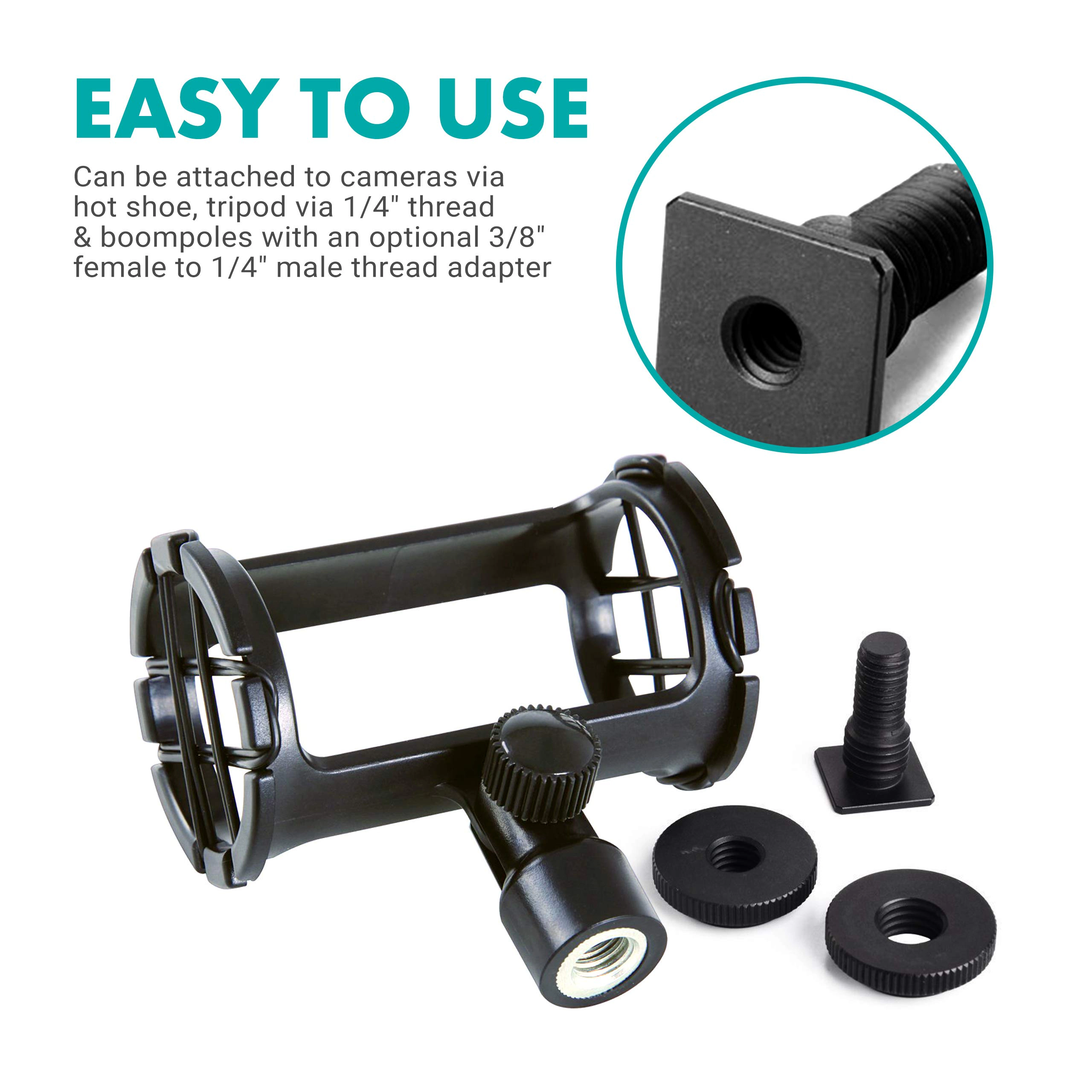 Movo SMM1 Camera Shoe Shockmount for Shotgun Microphones 19-25mm in Diameter