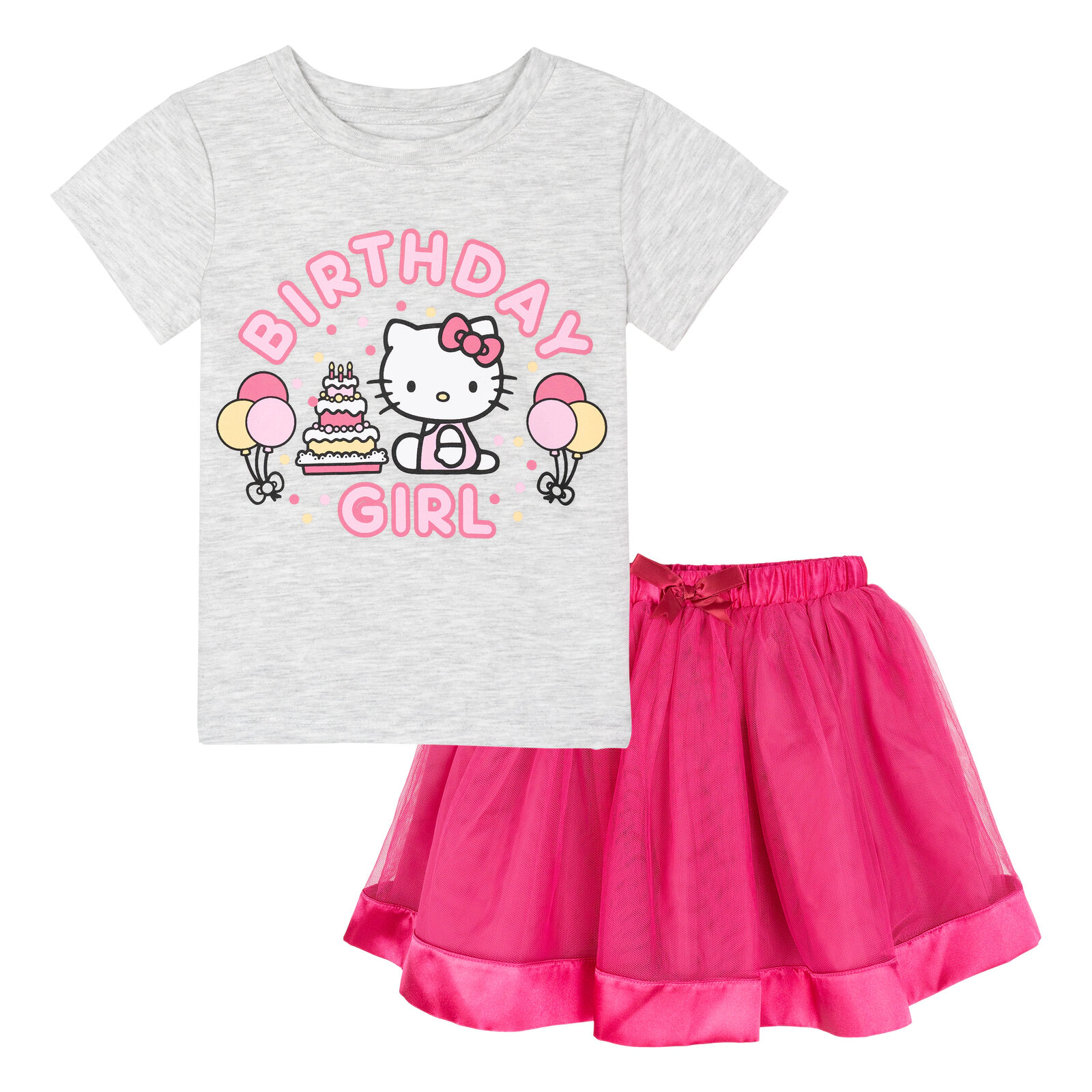 Hello Kitty Girls' 2-Piece T-Shirt and Skirt Set