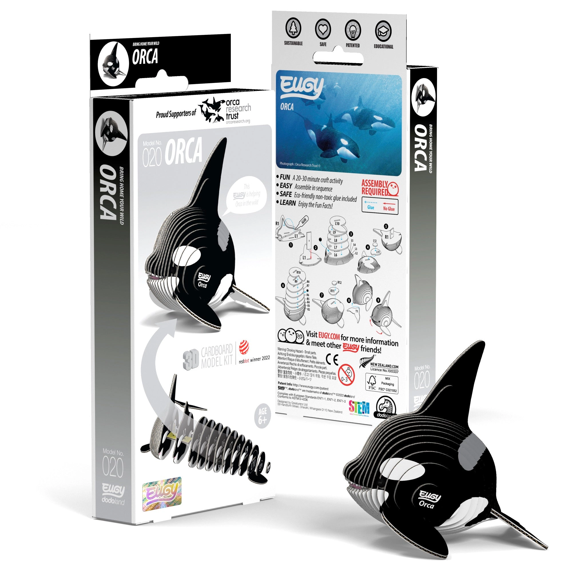 EUGY Orca 3D Puzzle - contains 25 puzzle pieces