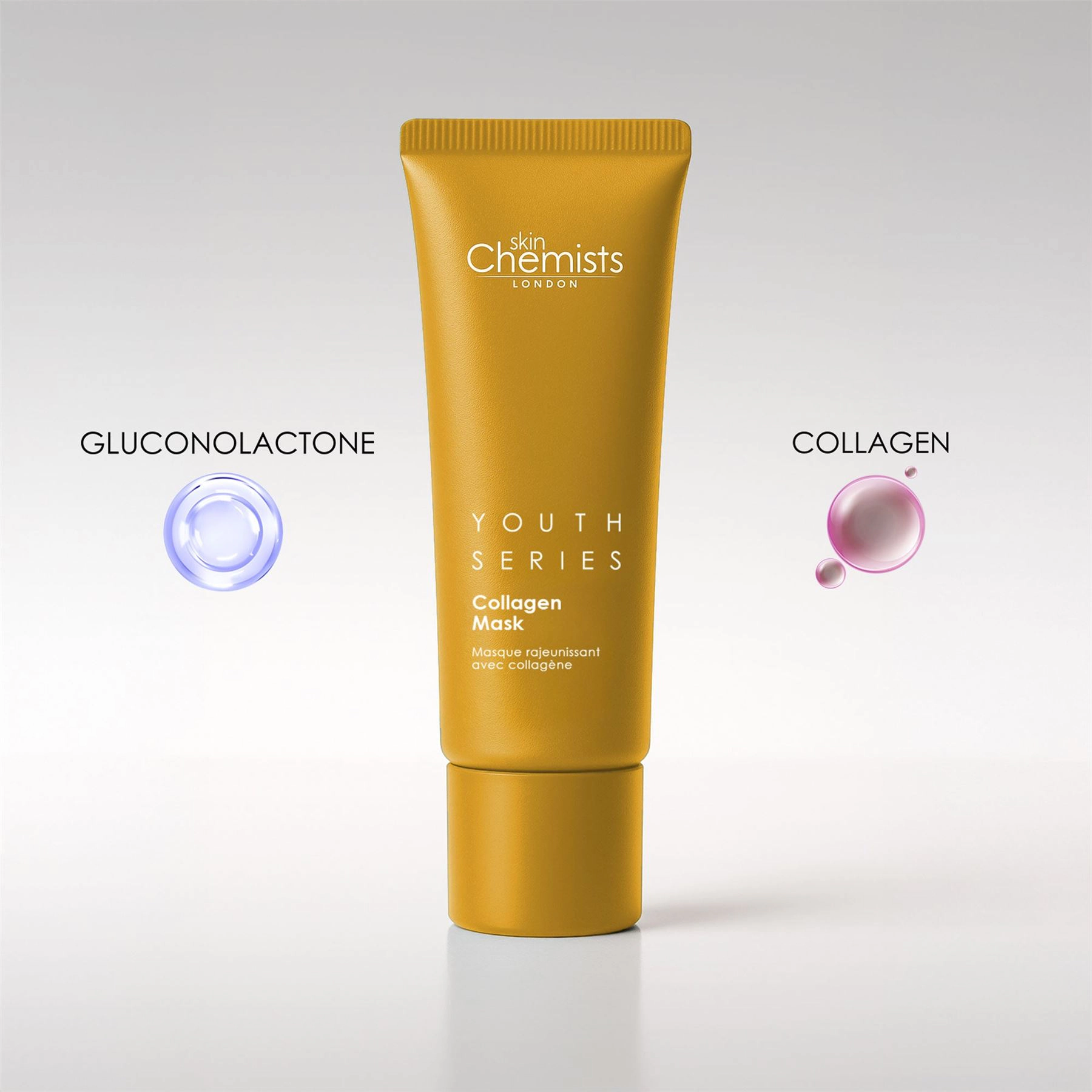 skinChemists Youth Series 1% Collagen Mask 50ml - Firming Anti-Aging Treatment for Loss of Firmness