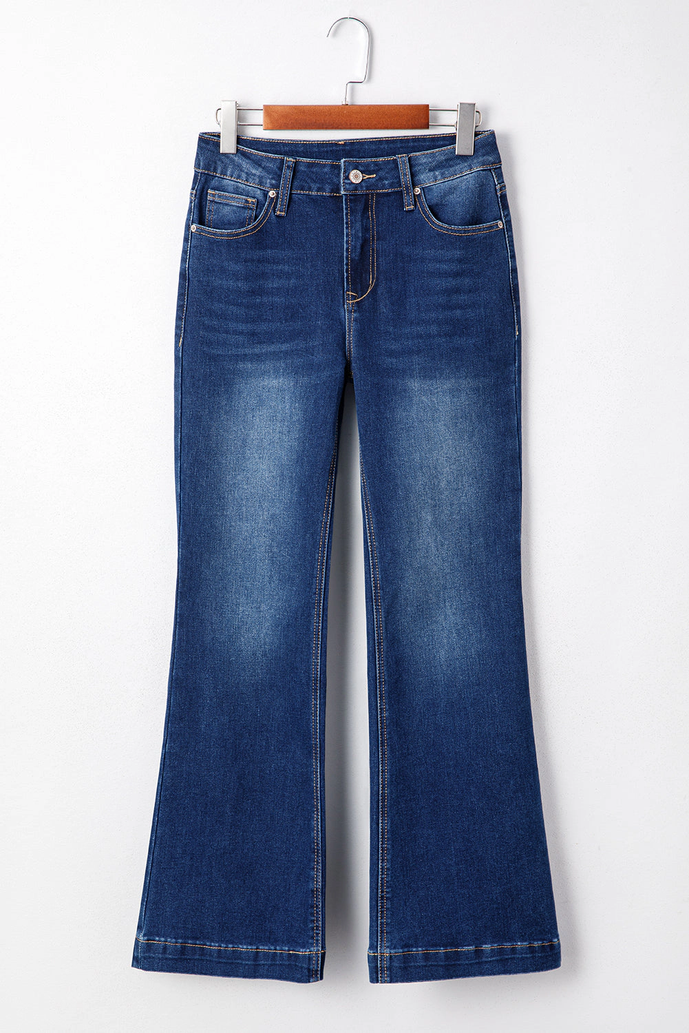 Threaded Pear Women's Samantha Western Stitch Patched Pocket Bootcut Jeans