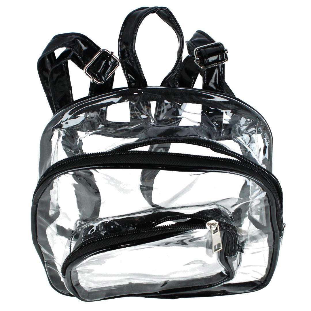 CTM® Women's Mini Clear Transparent Zipper Backpack